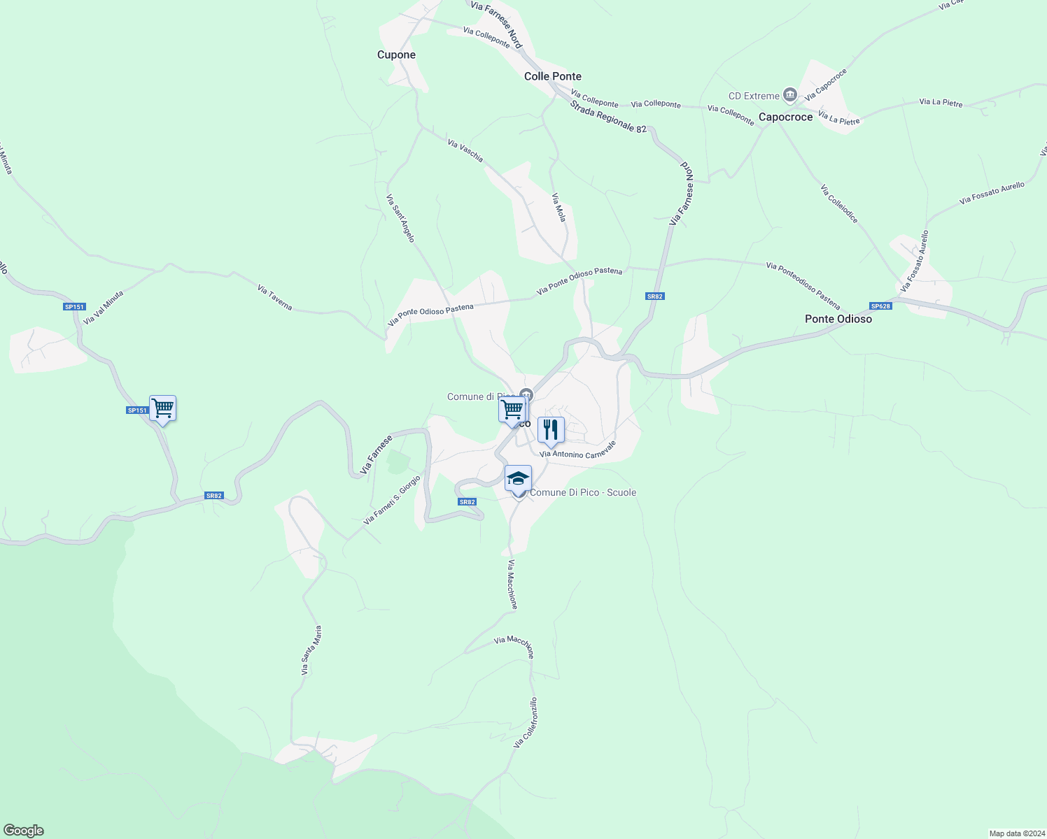 map of restaurants, bars, coffee shops, grocery stores, and more near in Pico