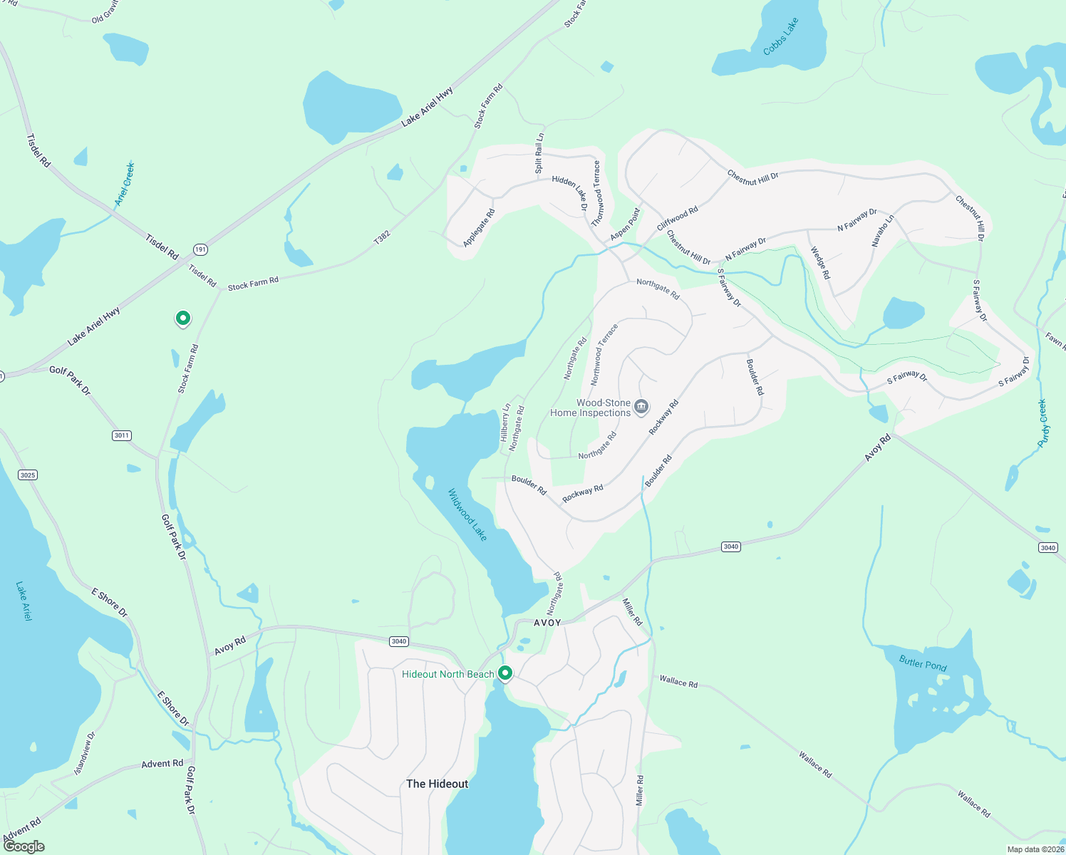 map of restaurants, bars, coffee shops, grocery stores, and more near 3287 Northgate Road in Wayne County