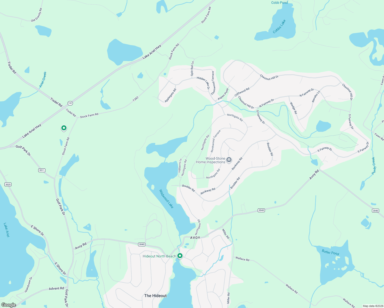 map of restaurants, bars, coffee shops, grocery stores, and more near 3090 Northgate Road in Wayne County