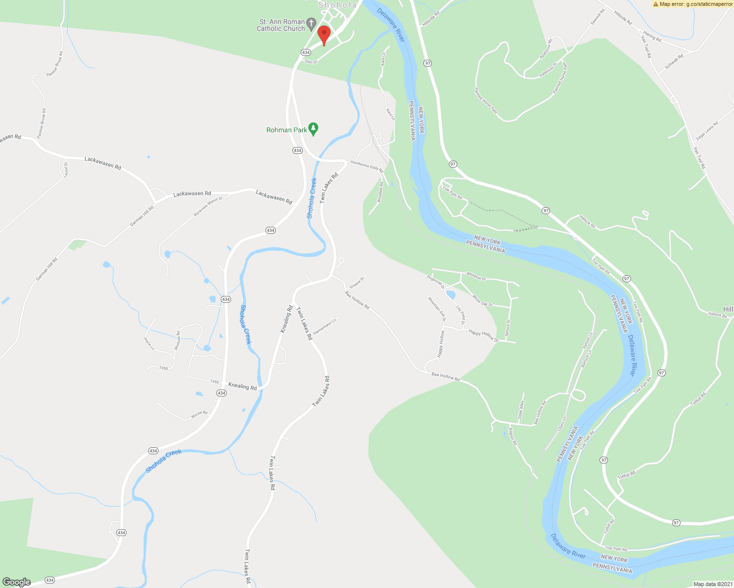 map of restaurants, bars, coffee shops, grocery stores, and more near 120 Bee Hollow Road in Shohola
