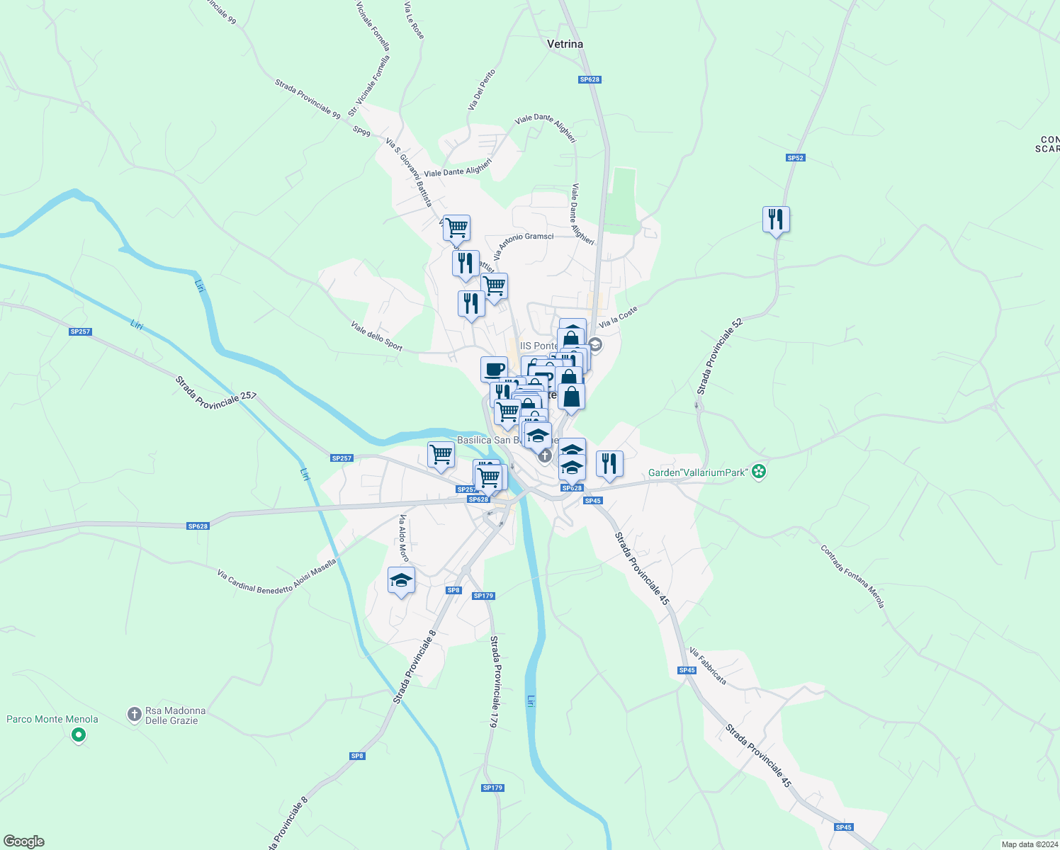 map of restaurants, bars, coffee shops, grocery stores, and more near 10 Viale Porta Pia in Pontecorvo