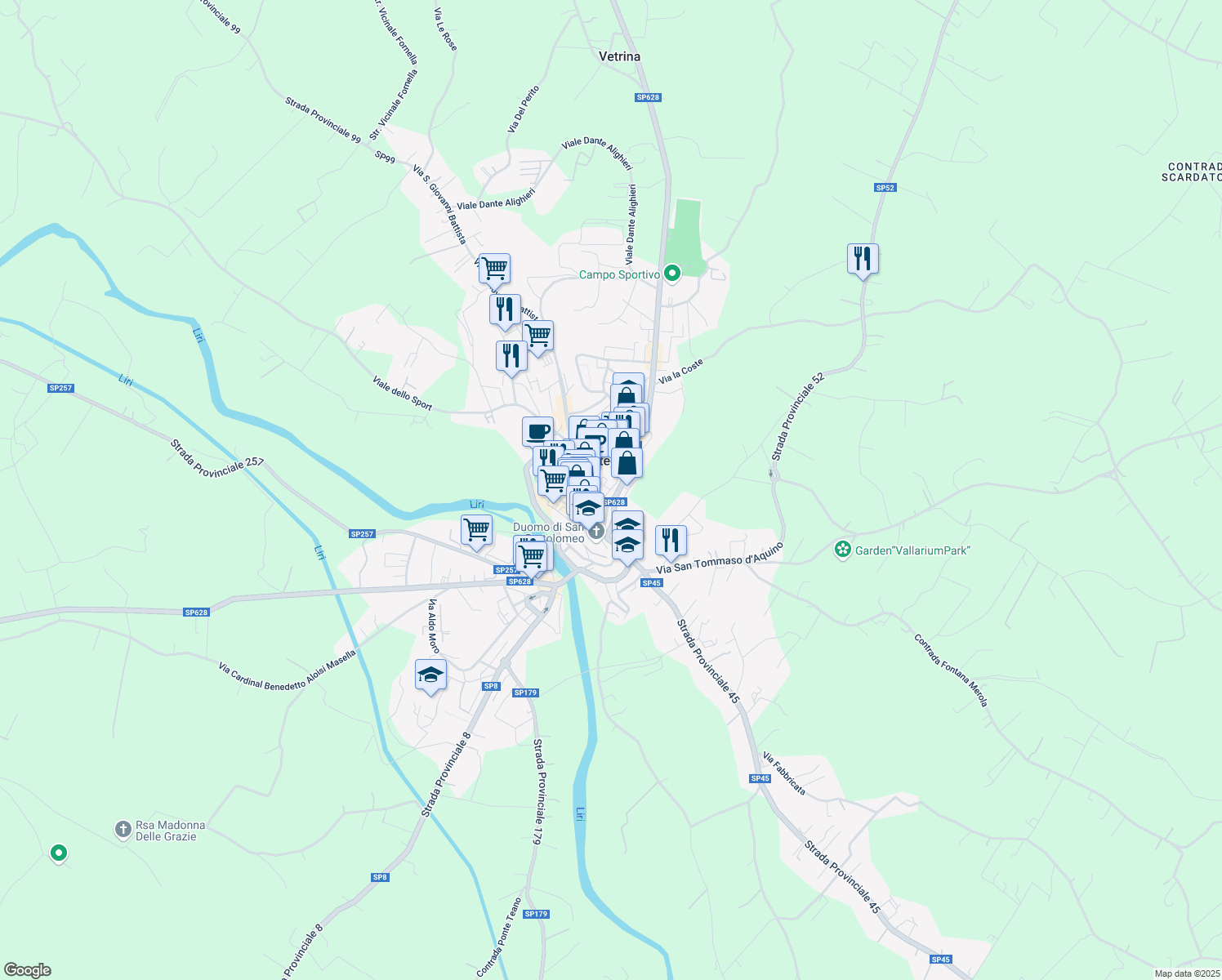map of restaurants, bars, coffee shops, grocery stores, and more near 9 Piazza San Marco in Pontecorvo