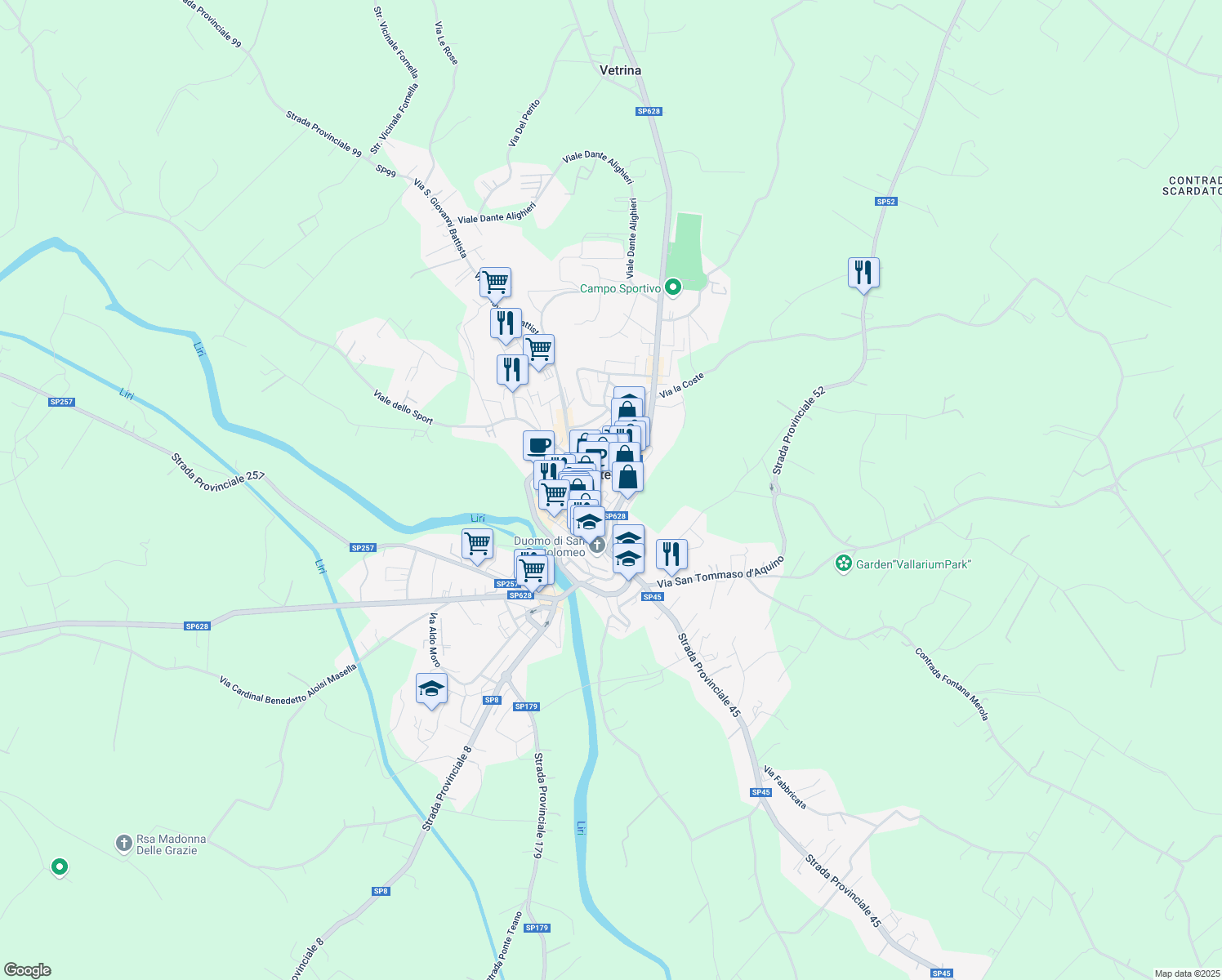 map of restaurants, bars, coffee shops, grocery stores, and more near 9 Piazza San Marco in Pontecorvo
