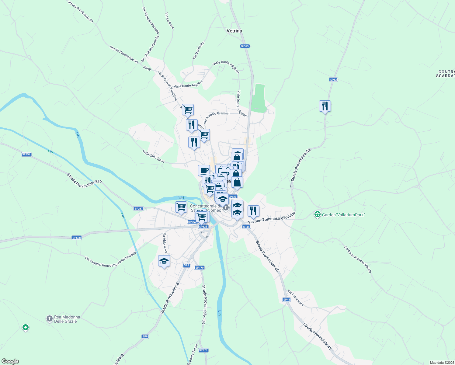 map of restaurants, bars, coffee shops, grocery stores, and more near 9 Piazza San Marco in Pontecorvo