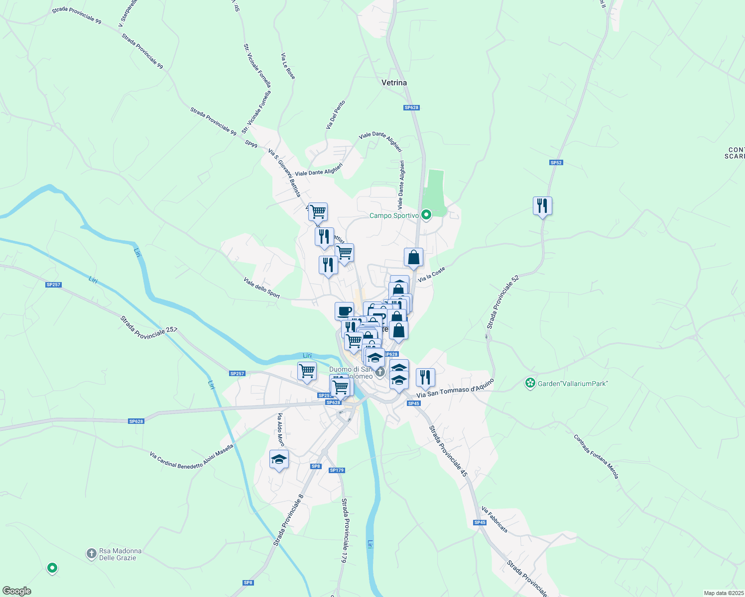 map of restaurants, bars, coffee shops, grocery stores, and more near 1 Via Pietro Micca in Pontecorvo