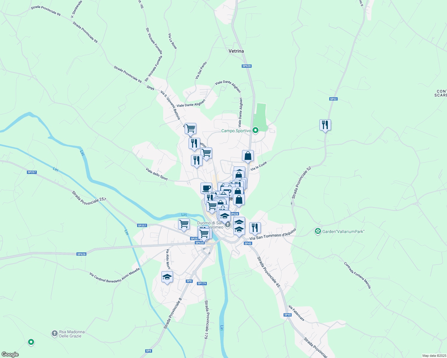 map of restaurants, bars, coffee shops, grocery stores, and more near 1 Via Pietro Micca in Pontecorvo