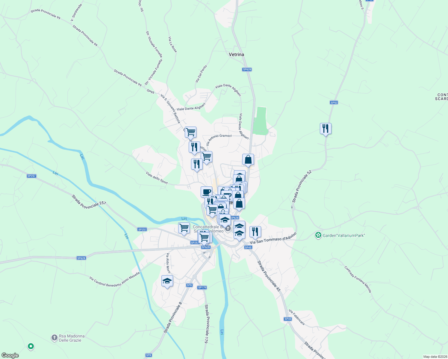 map of restaurants, bars, coffee shops, grocery stores, and more near 1 Via Pietro Micca in Pontecorvo