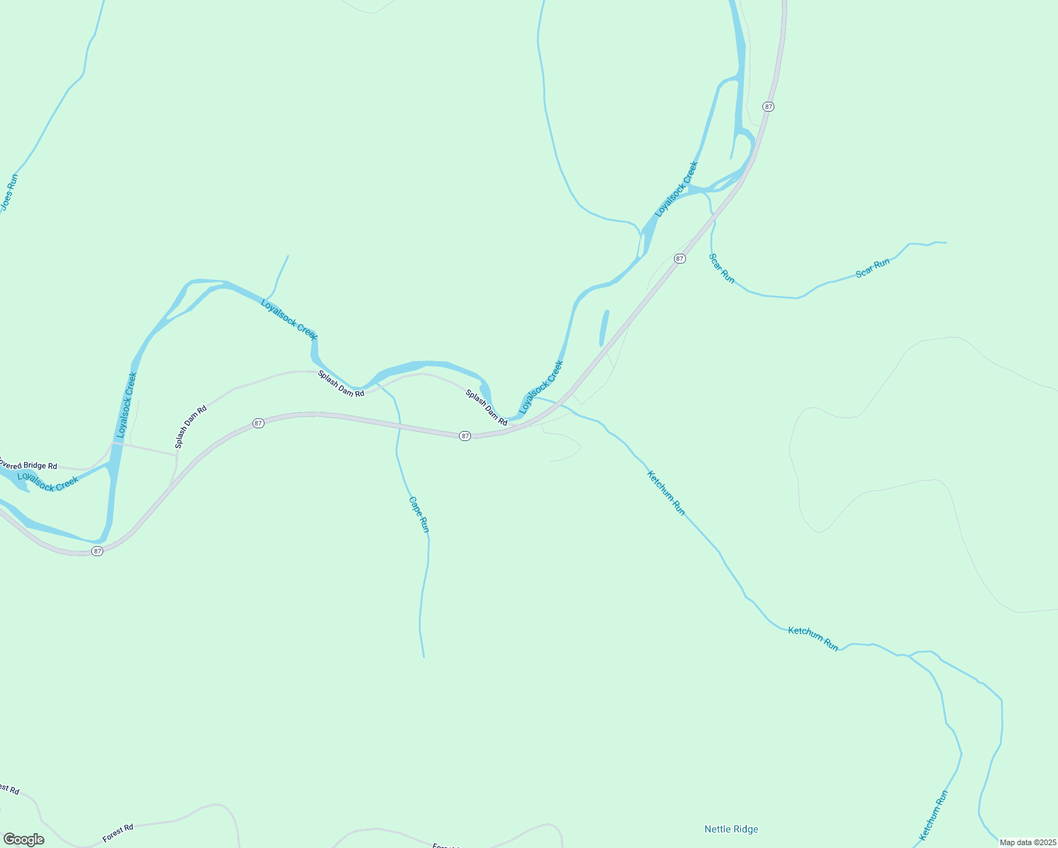 map of restaurants, bars, coffee shops, grocery stores, and more near 28 Pennsylvania 87 in Forksville