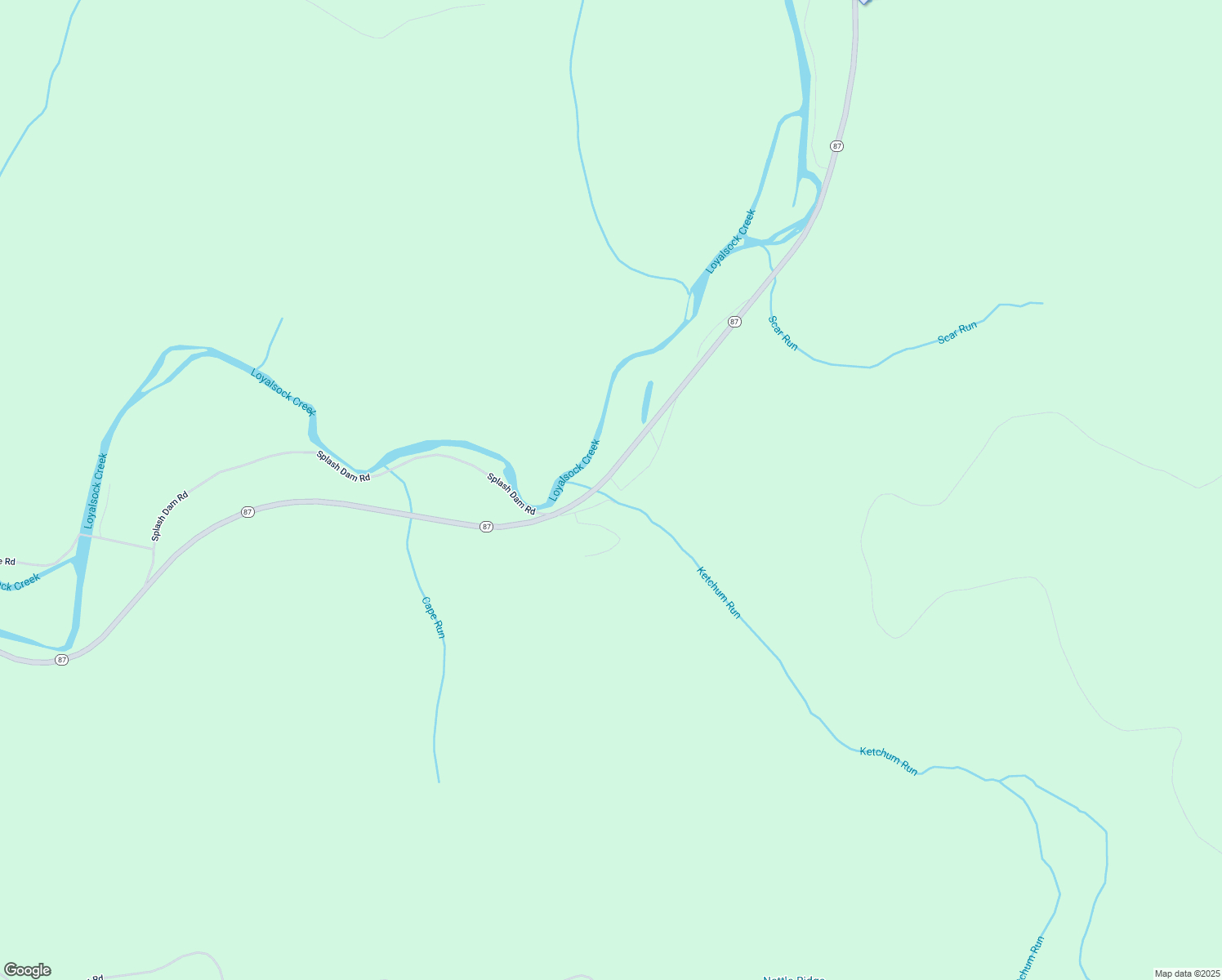 map of restaurants, bars, coffee shops, grocery stores, and more near 28 Pennsylvania 87 in Forksville