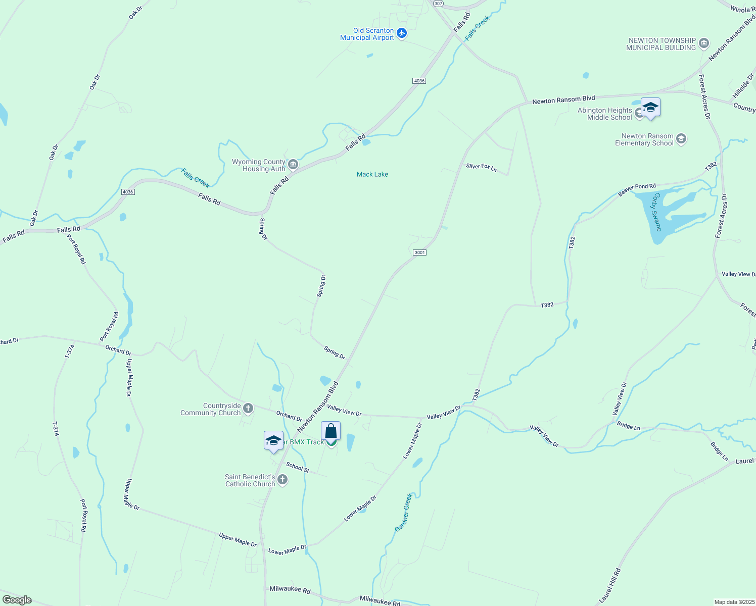 map of restaurants, bars, coffee shops, grocery stores, and more near 1742 Newton Ransom Blvd in Clarks Summit