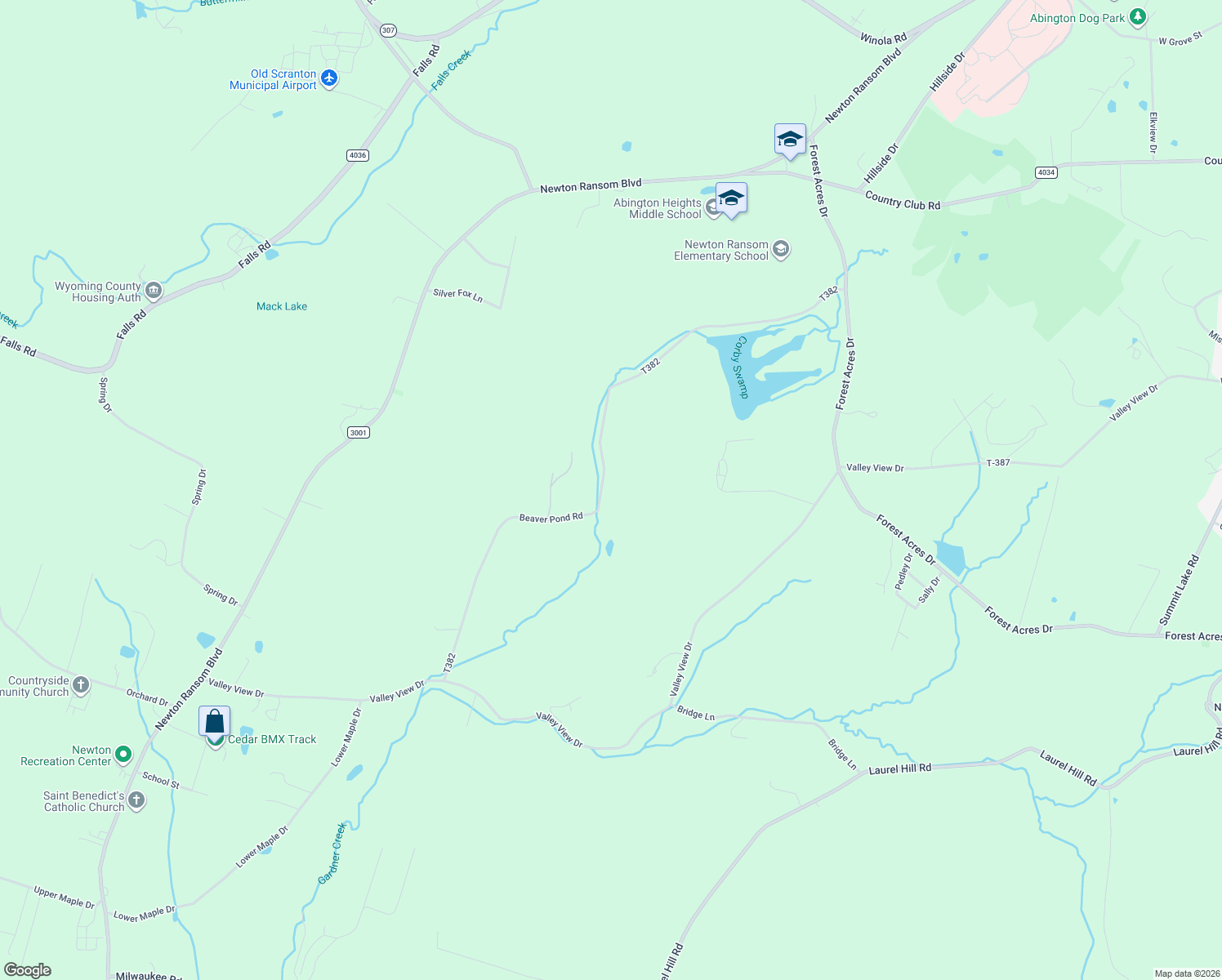 map of restaurants, bars, coffee shops, grocery stores, and more near 1683 T382 in Clarks Summit