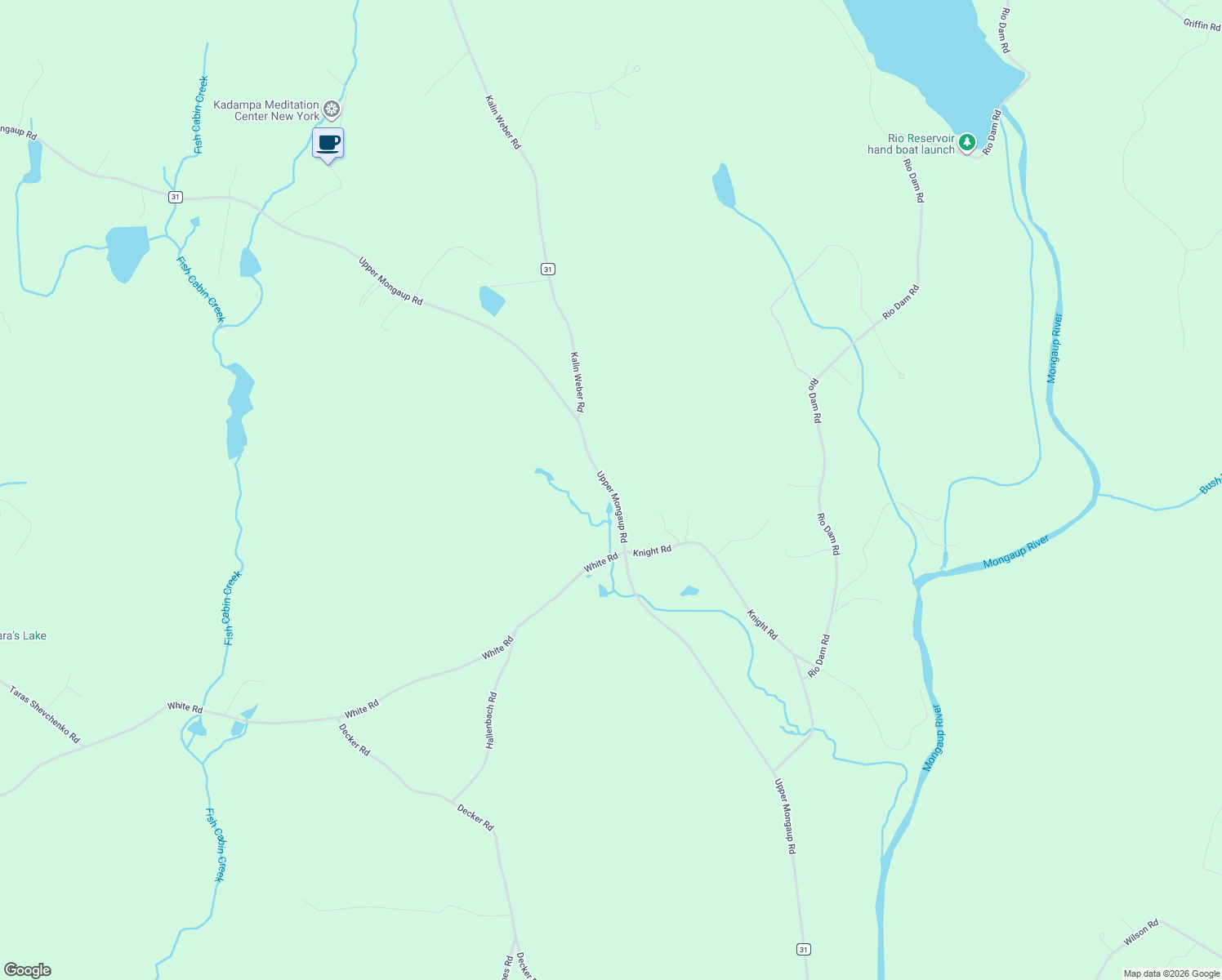 map of restaurants, bars, coffee shops, grocery stores, and more near 629 Upper Mongaup Road in Glen Spey