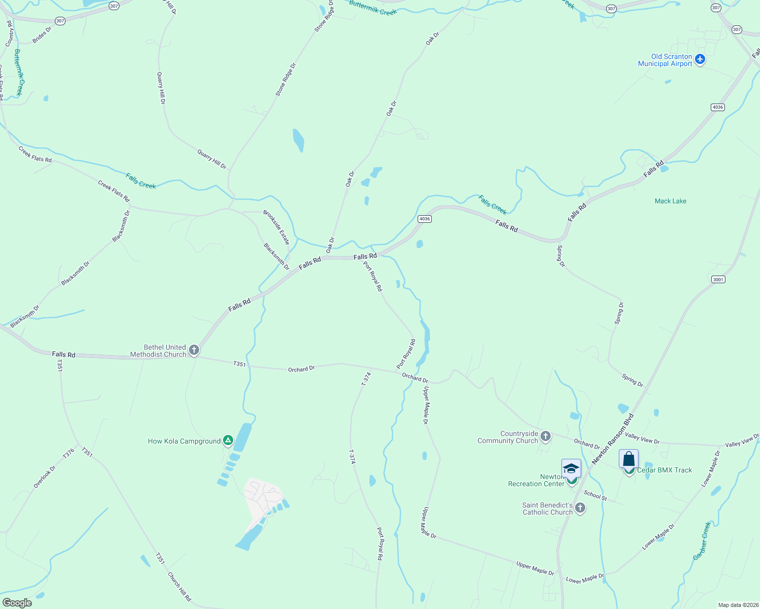 map of restaurants, bars, coffee shops, grocery stores, and more near 2010 Port Royal Road in Clarks Summit
