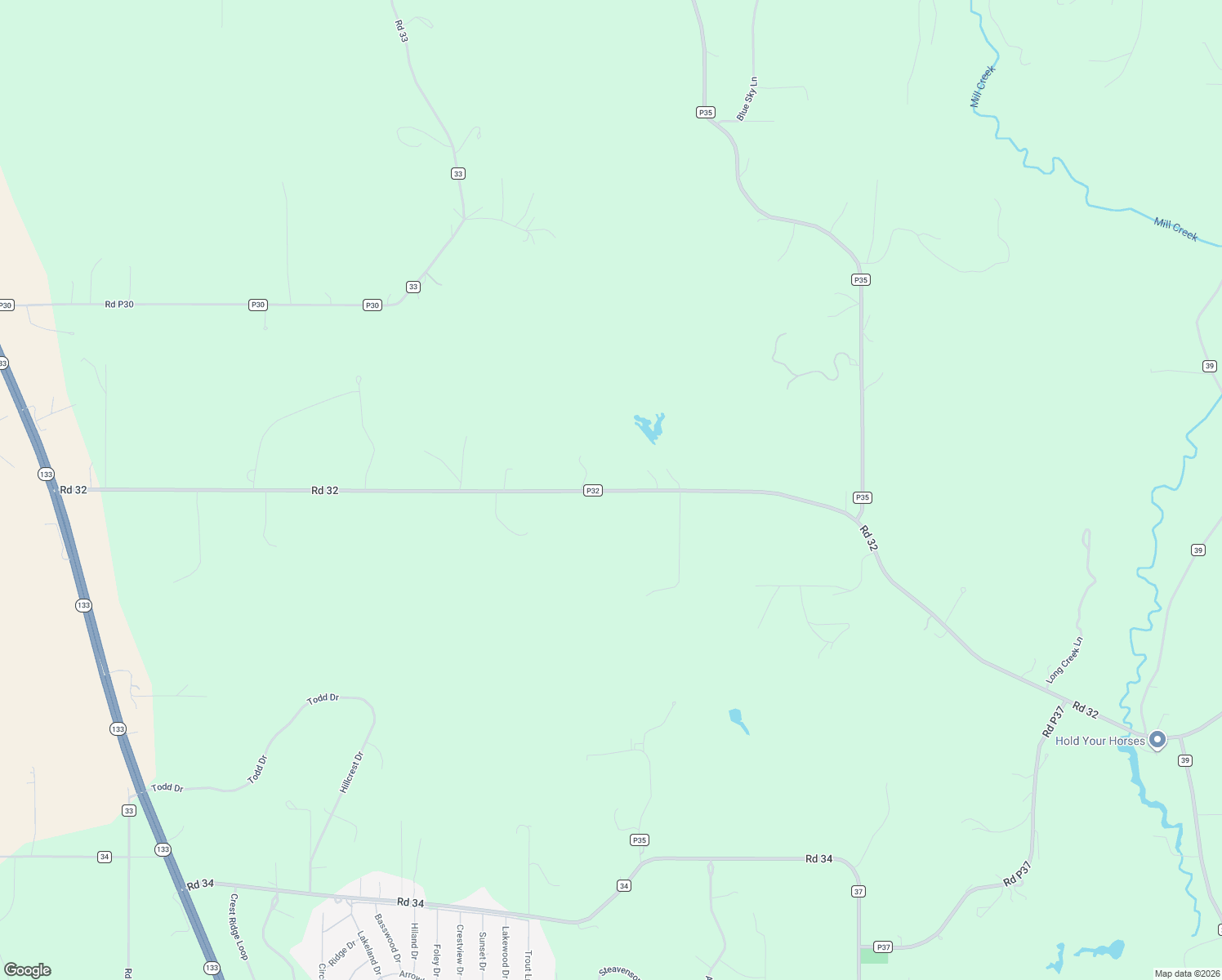 map of restaurants, bars, coffee shops, grocery stores, and more near 10732 County Road P32 in Blair