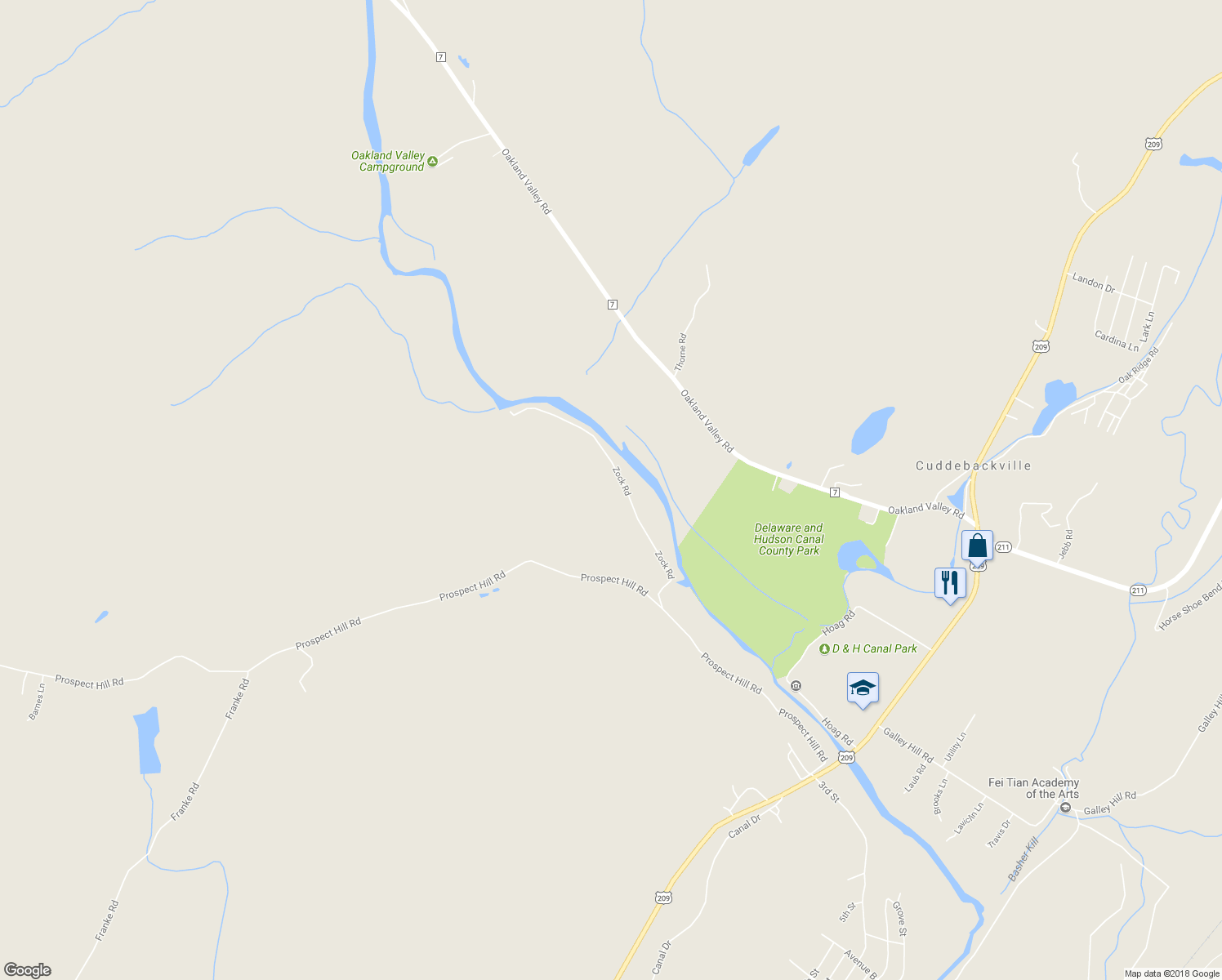 map of restaurants, bars, coffee shops, grocery stores, and more near 81 Zock Road in Cuddebackville