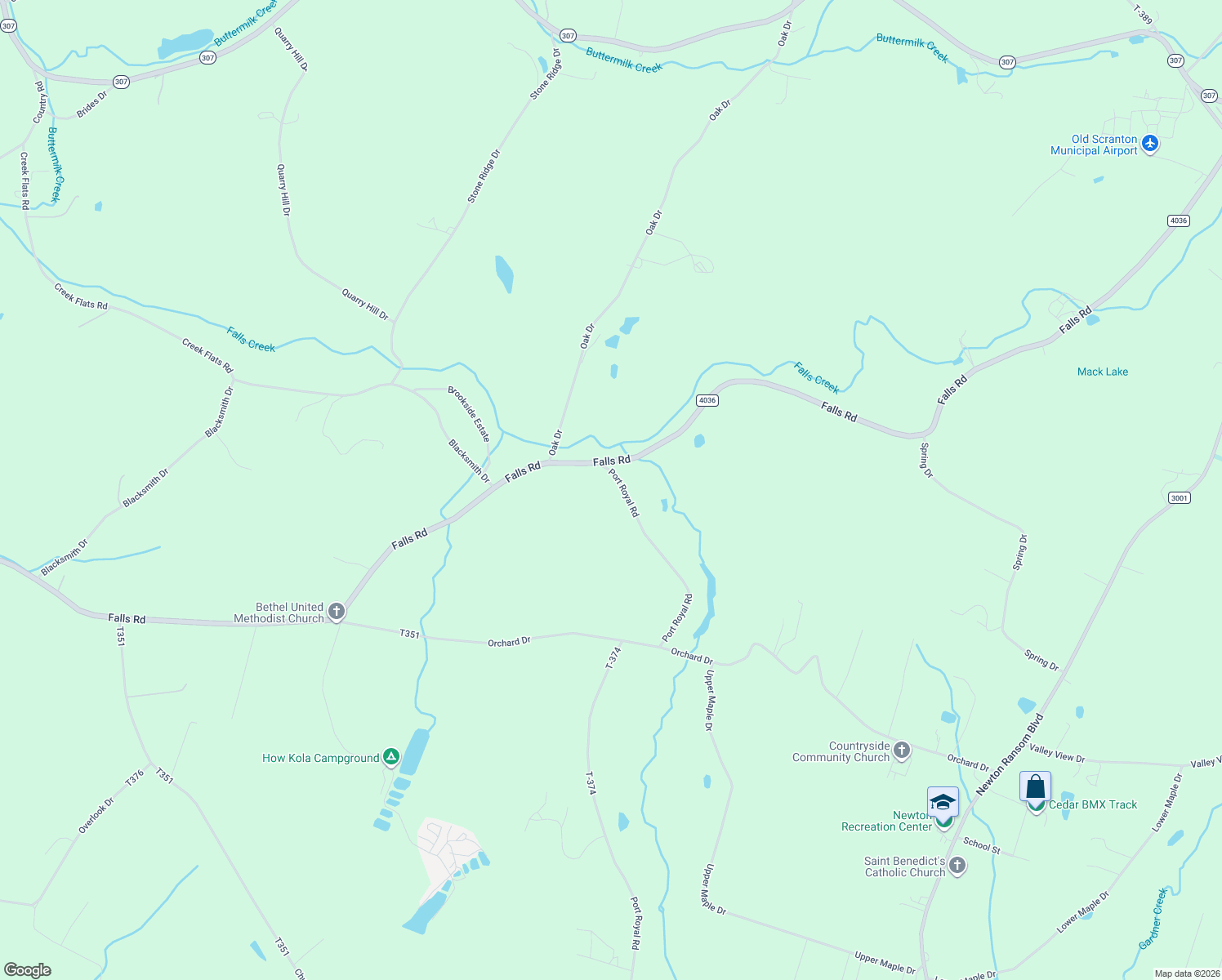 map of restaurants, bars, coffee shops, grocery stores, and more near 2010 Port Royal Road in Clarks Summit
