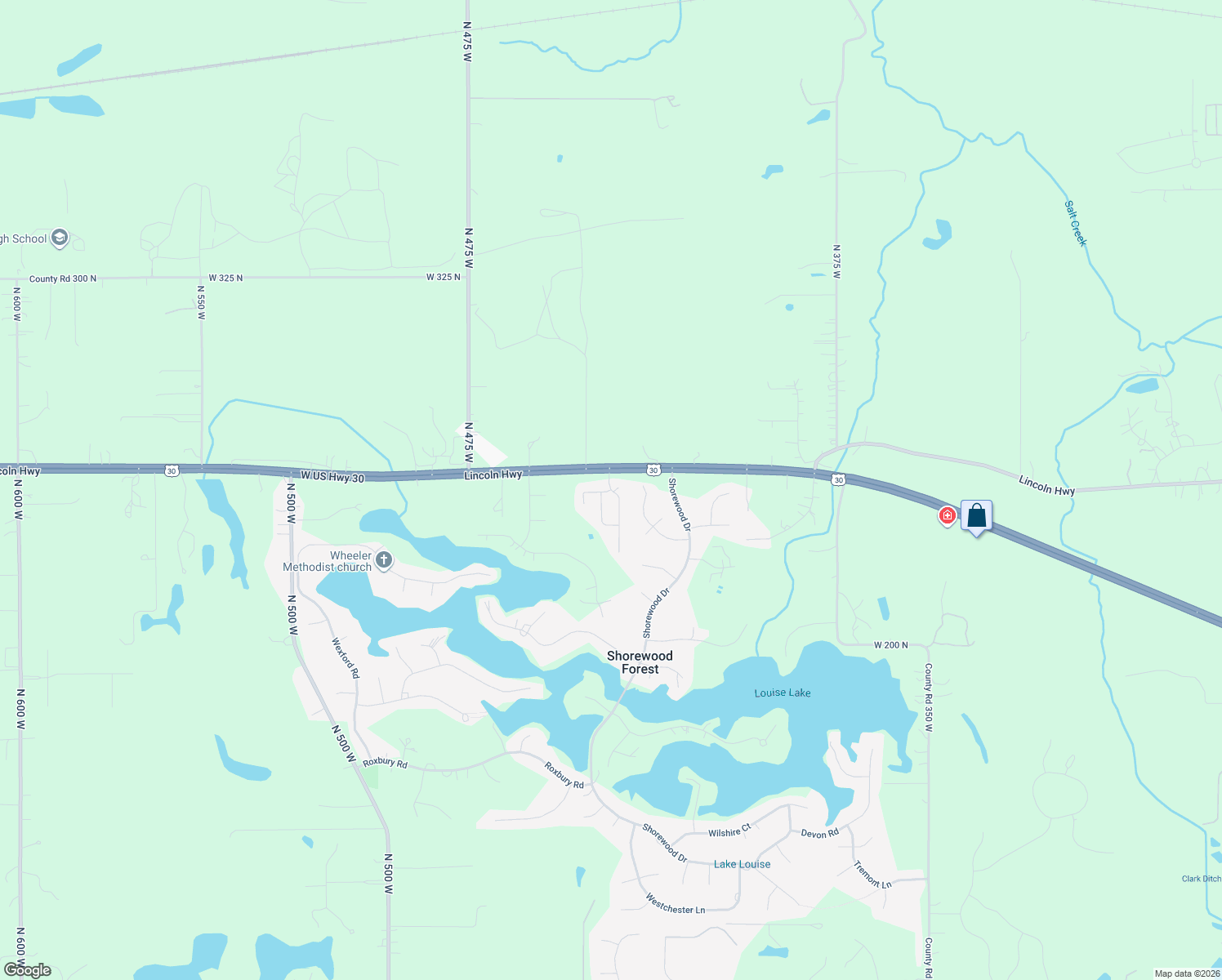 map of restaurants, bars, coffee shops, grocery stores, and more near 299 Edgewood Drive in Valparaiso