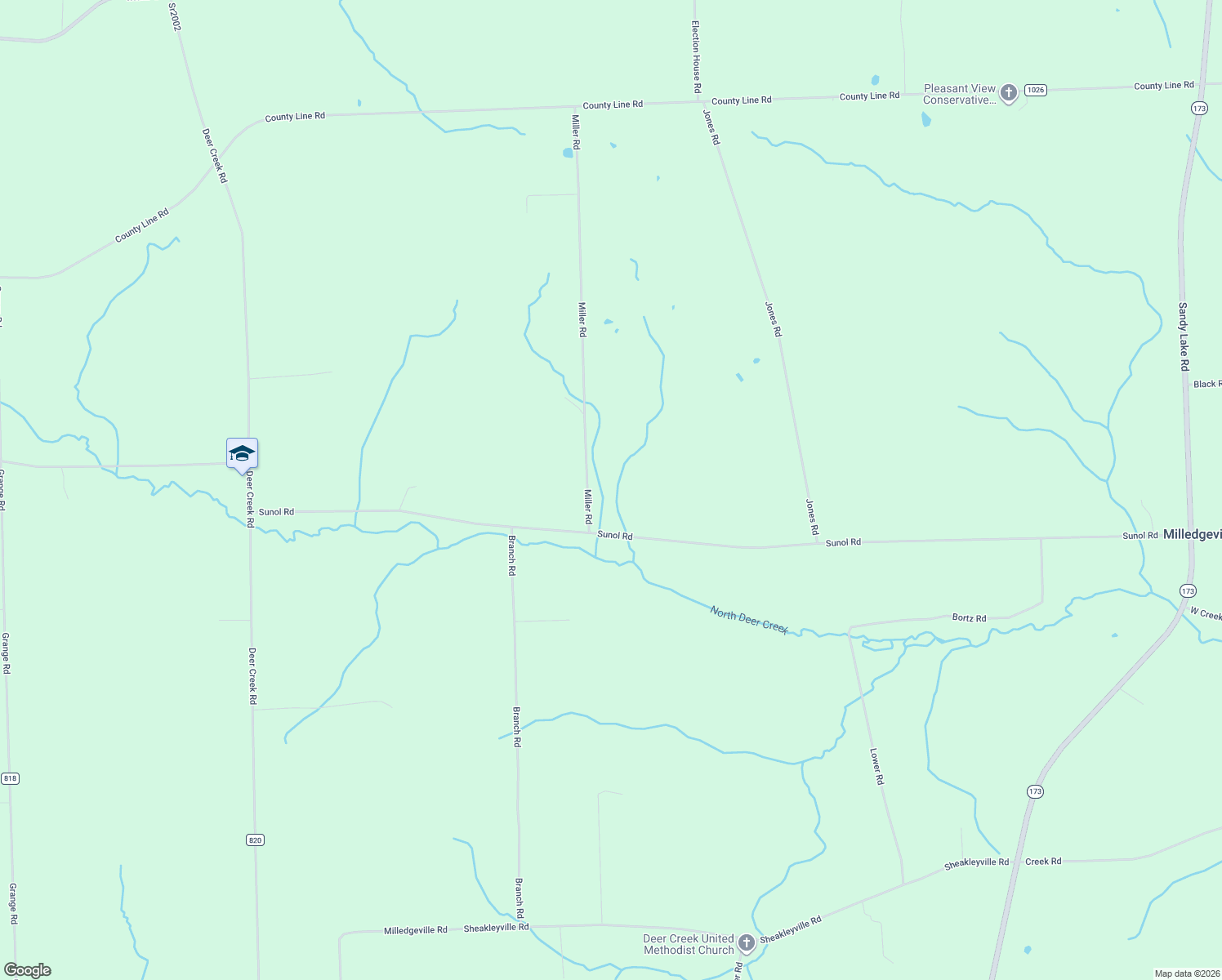 map of restaurants, bars, coffee shops, grocery stores, and more near 24 Miller Road in Cochranton