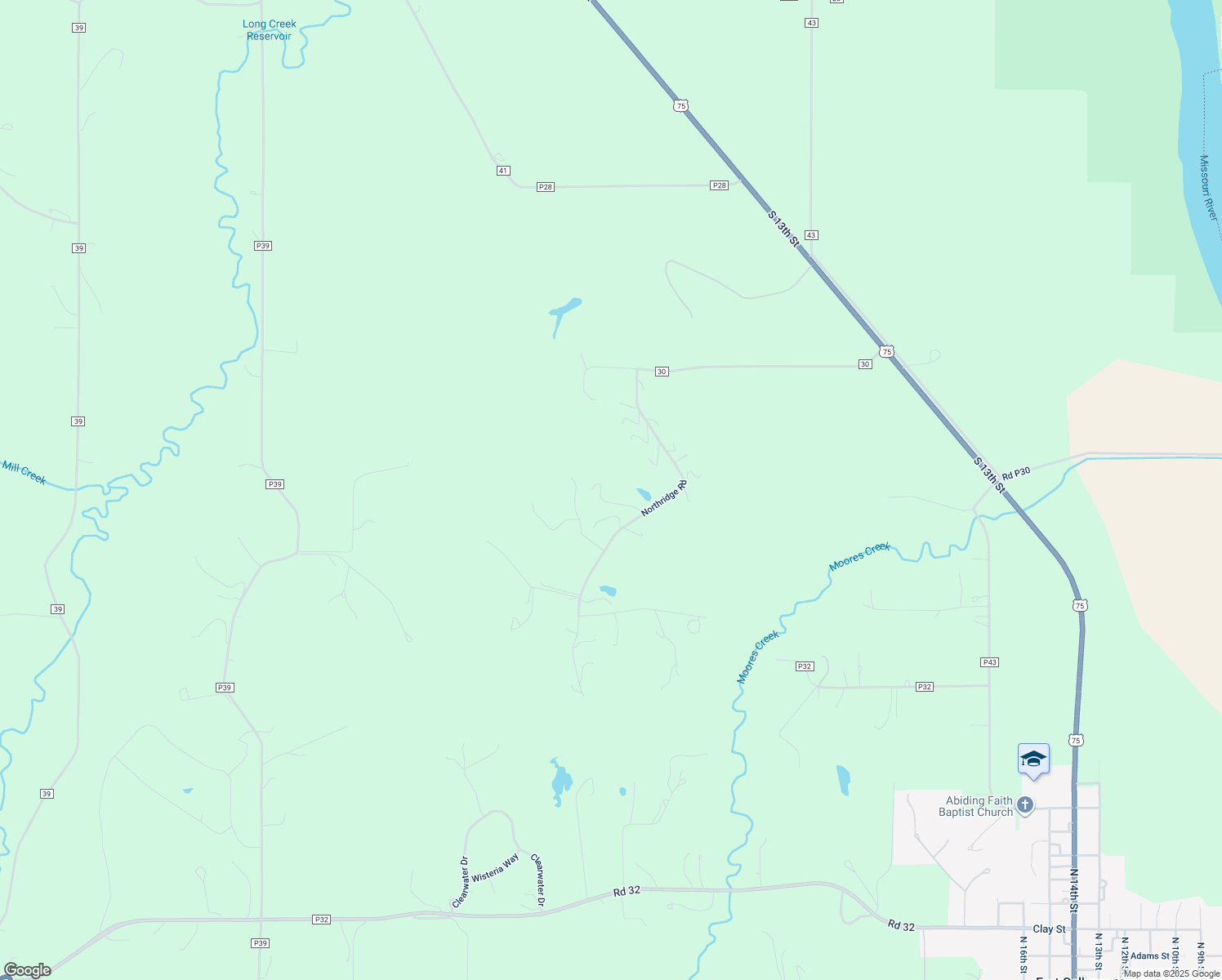 map of restaurants, bars, coffee shops, grocery stores, and more near 6583 Northridge Road in Fort Calhoun