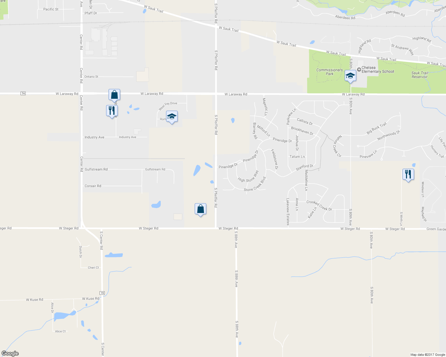 map of restaurants, bars, coffee shops, grocery stores, and more near 8690 Graystone Court in Frankfort
