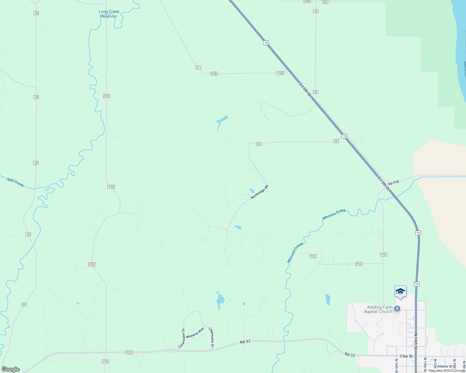 map of restaurants, bars, coffee shops, grocery stores, and more near 6583 Northridge Road in Fort Calhoun