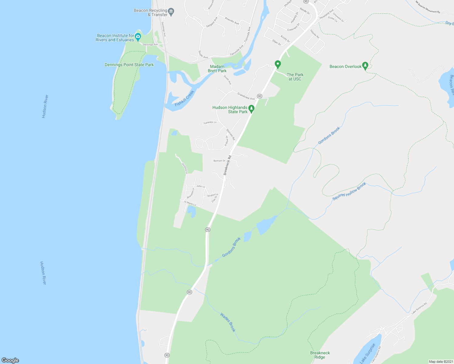 map of restaurants, bars, coffee shops, grocery stores, and more near 508 New York 9D in Beacon