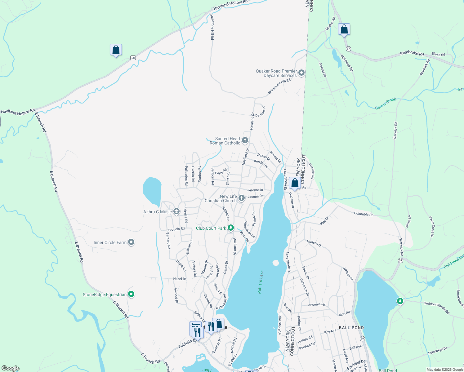 map of restaurants, bars, coffee shops, grocery stores, and more near 9 Saginaw Rd in Patterson