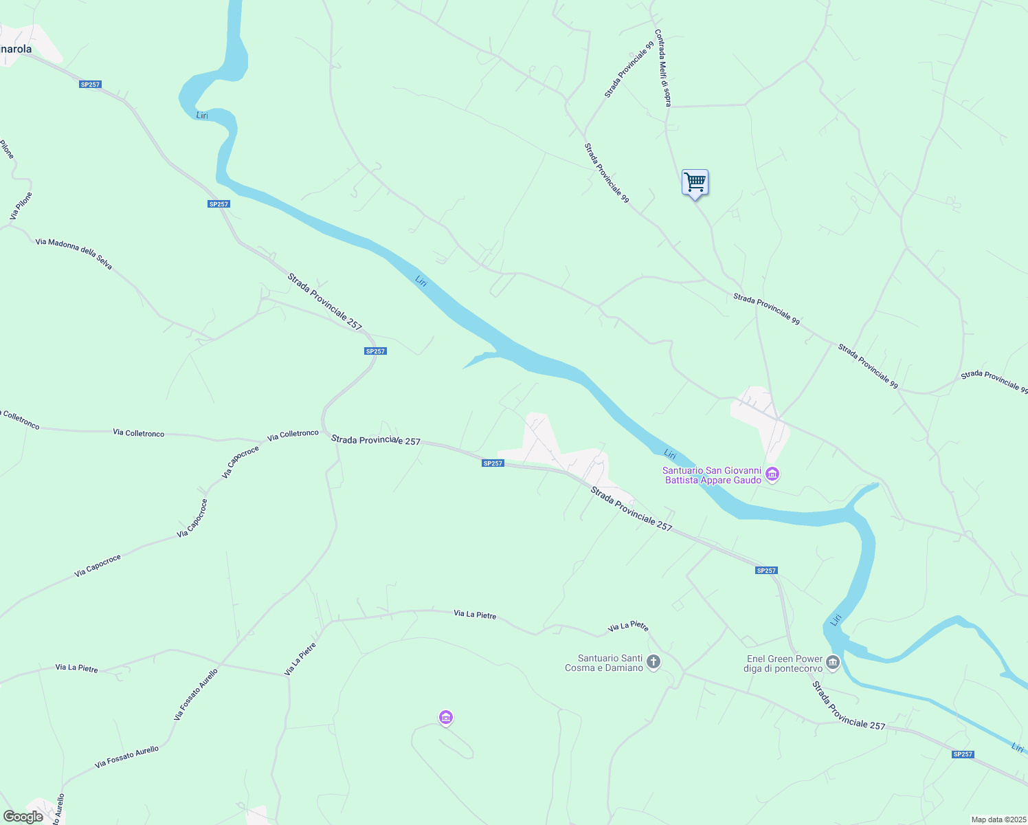 map of restaurants, bars, coffee shops, grocery stores, and more near 1 Contrada Santa Lucia in Provincia di Frosinone