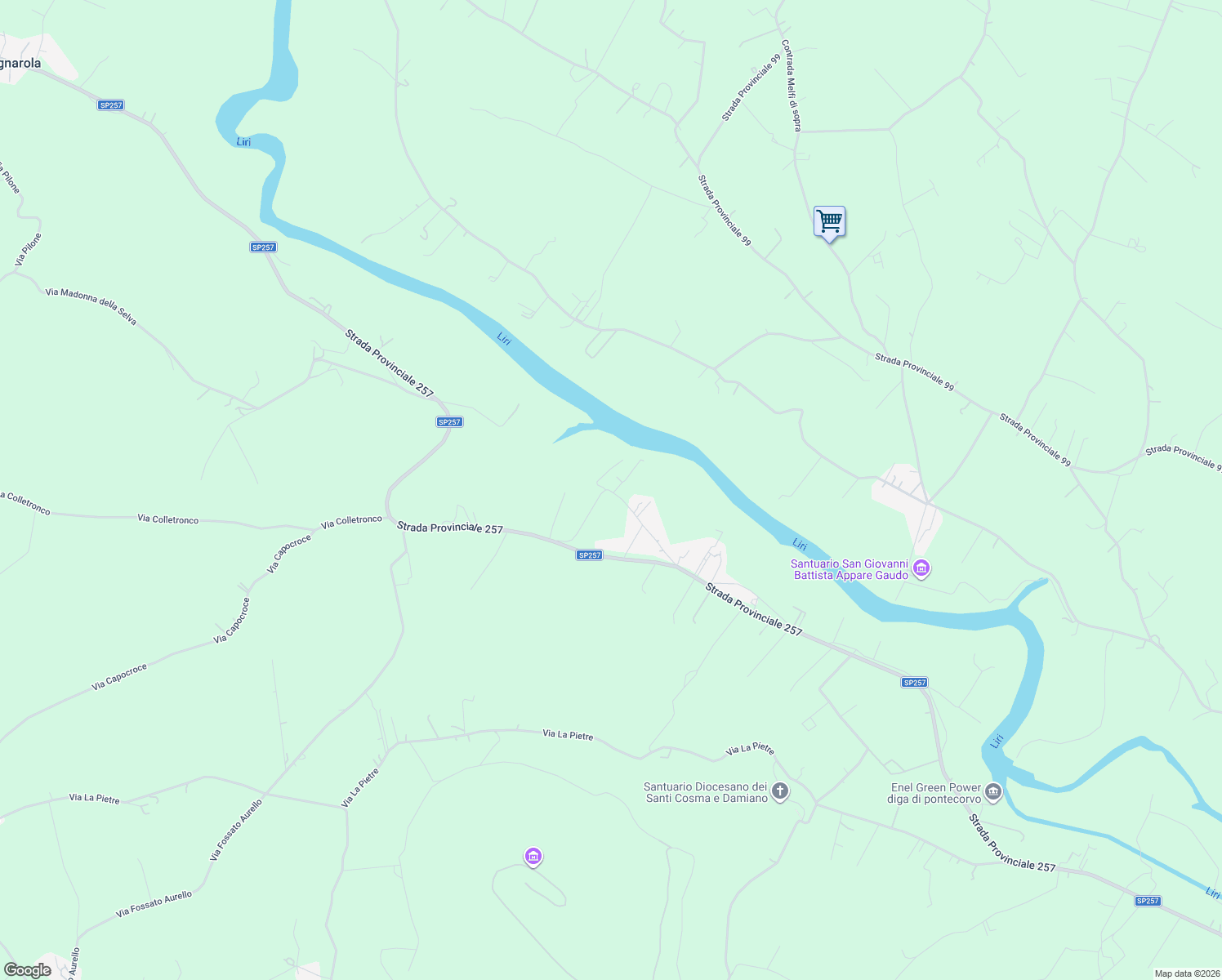 map of restaurants, bars, coffee shops, grocery stores, and more near 1 Contrada Santa Lucia in Provincia di Frosinone
