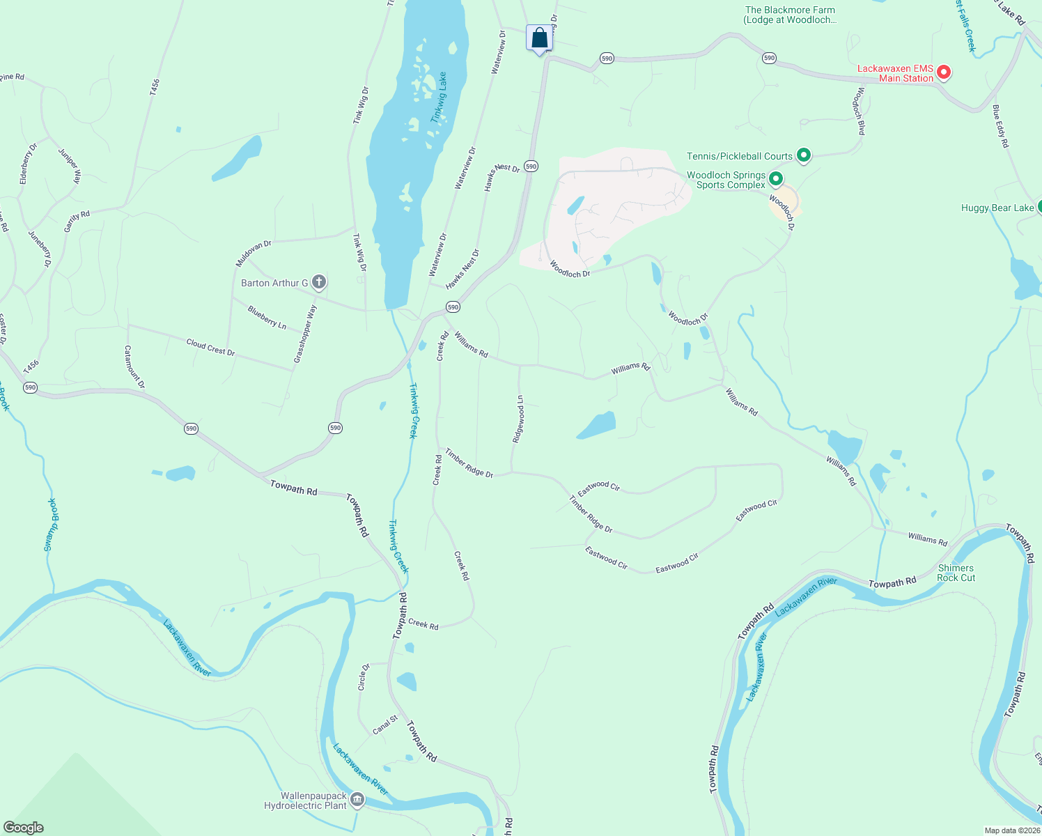 map of restaurants, bars, coffee shops, grocery stores, and more near Ridgewood Lane in Hawley