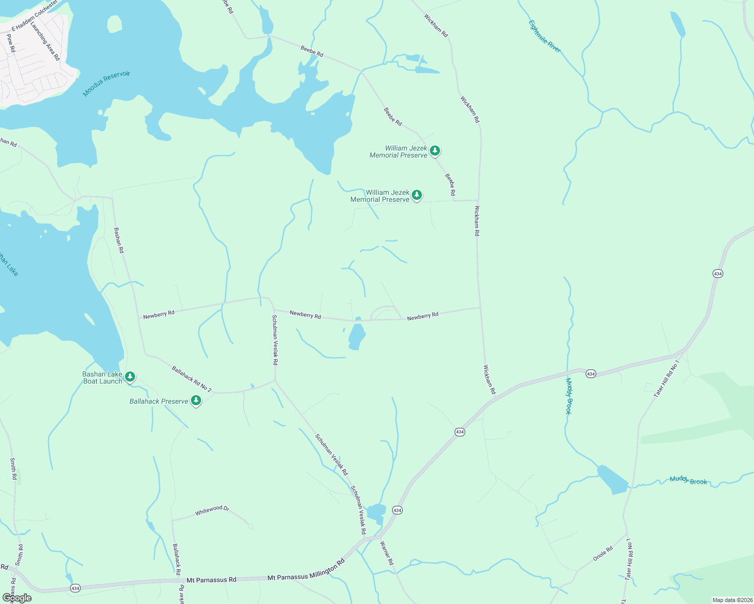 map of restaurants, bars, coffee shops, grocery stores, and more near 119 Newberry Road in East Haddam