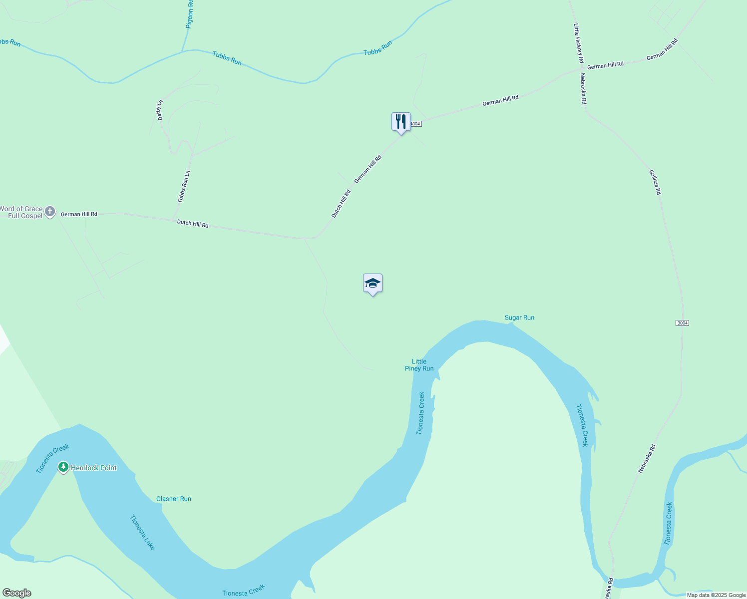 map of restaurants, bars, coffee shops, grocery stores, and more near in Tionesta