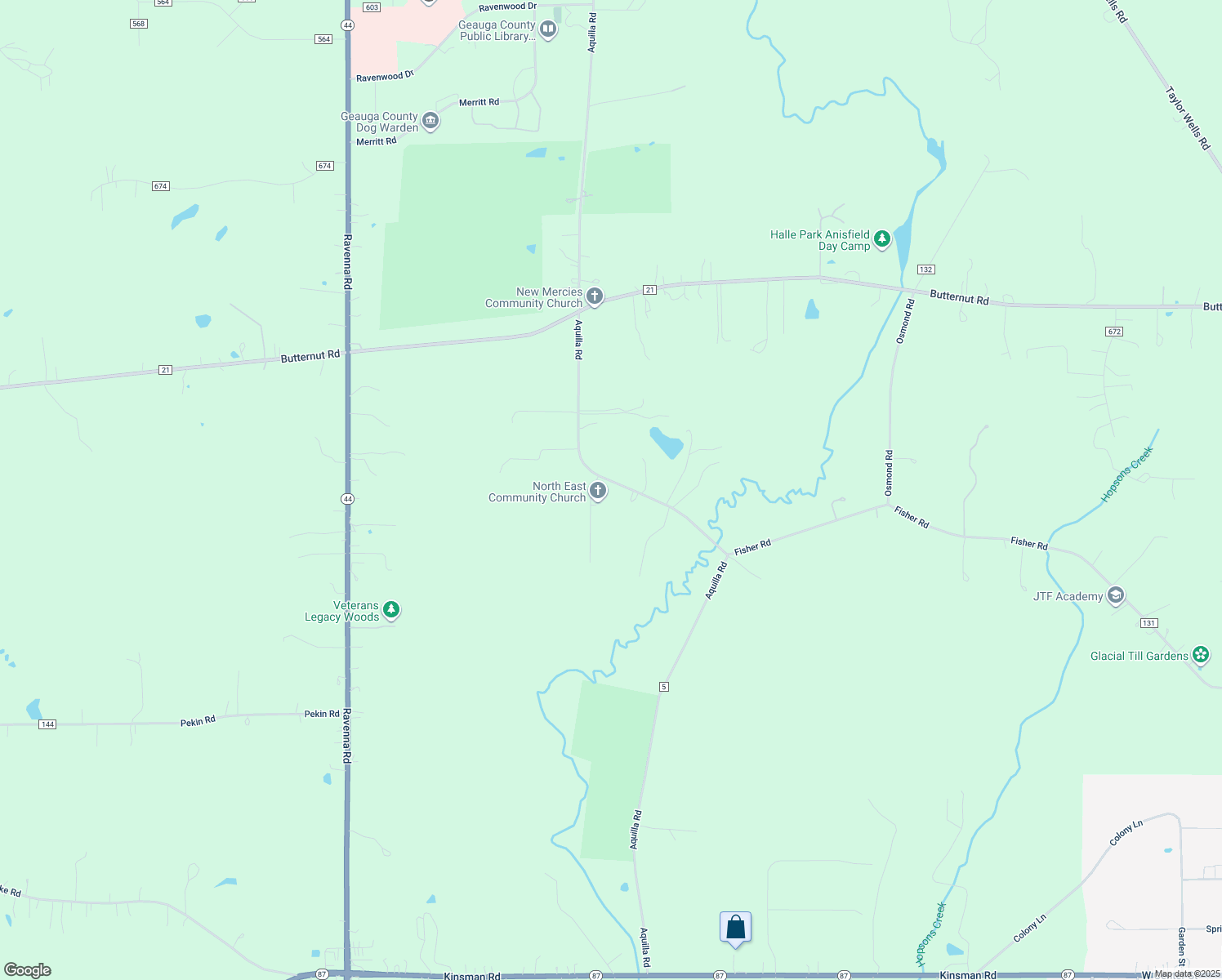 map of restaurants, bars, coffee shops, grocery stores, and more near 13896 Aquilla Rd in Burton