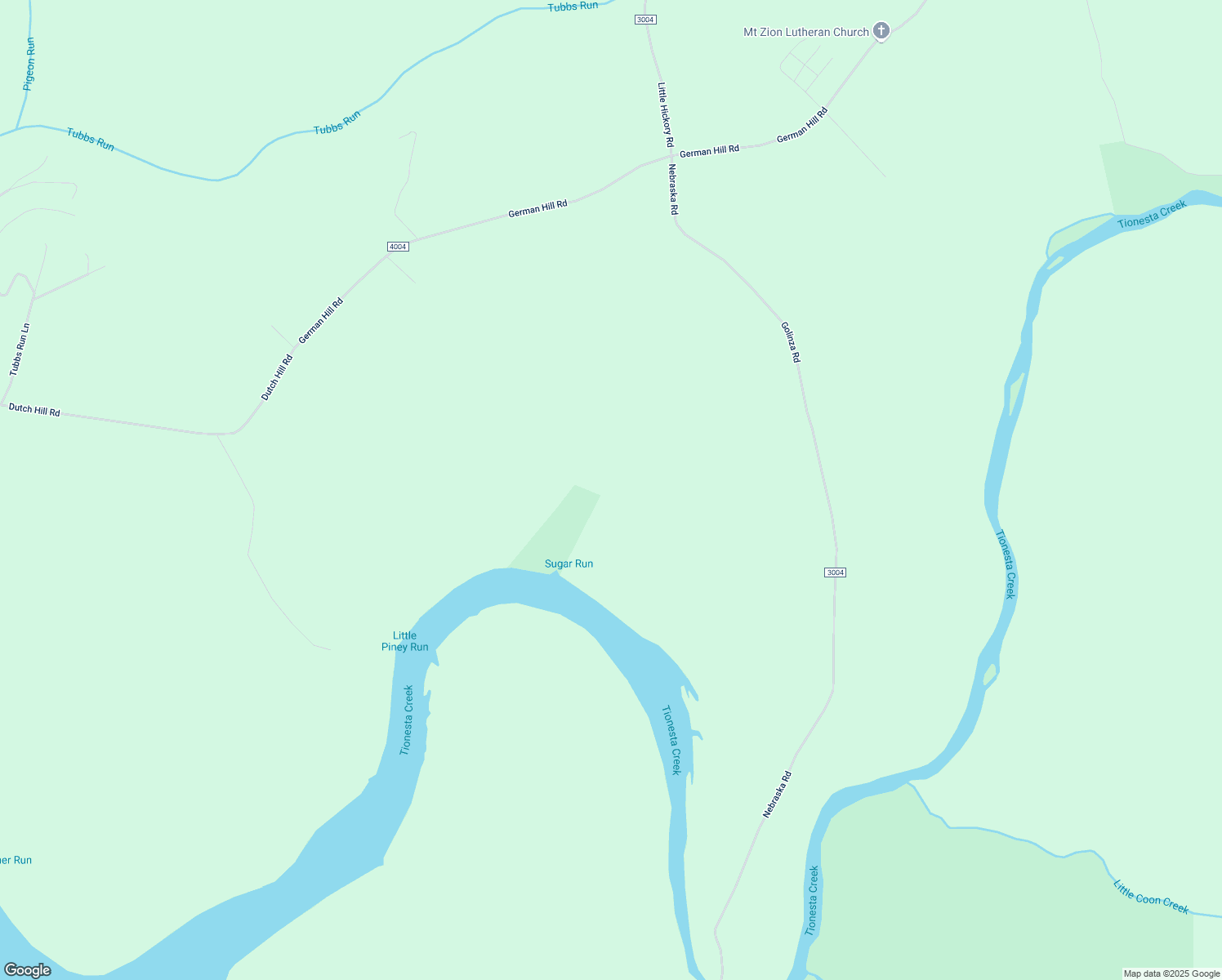map of restaurants, bars, coffee shops, grocery stores, and more near Nebraska Road in Tionesta
