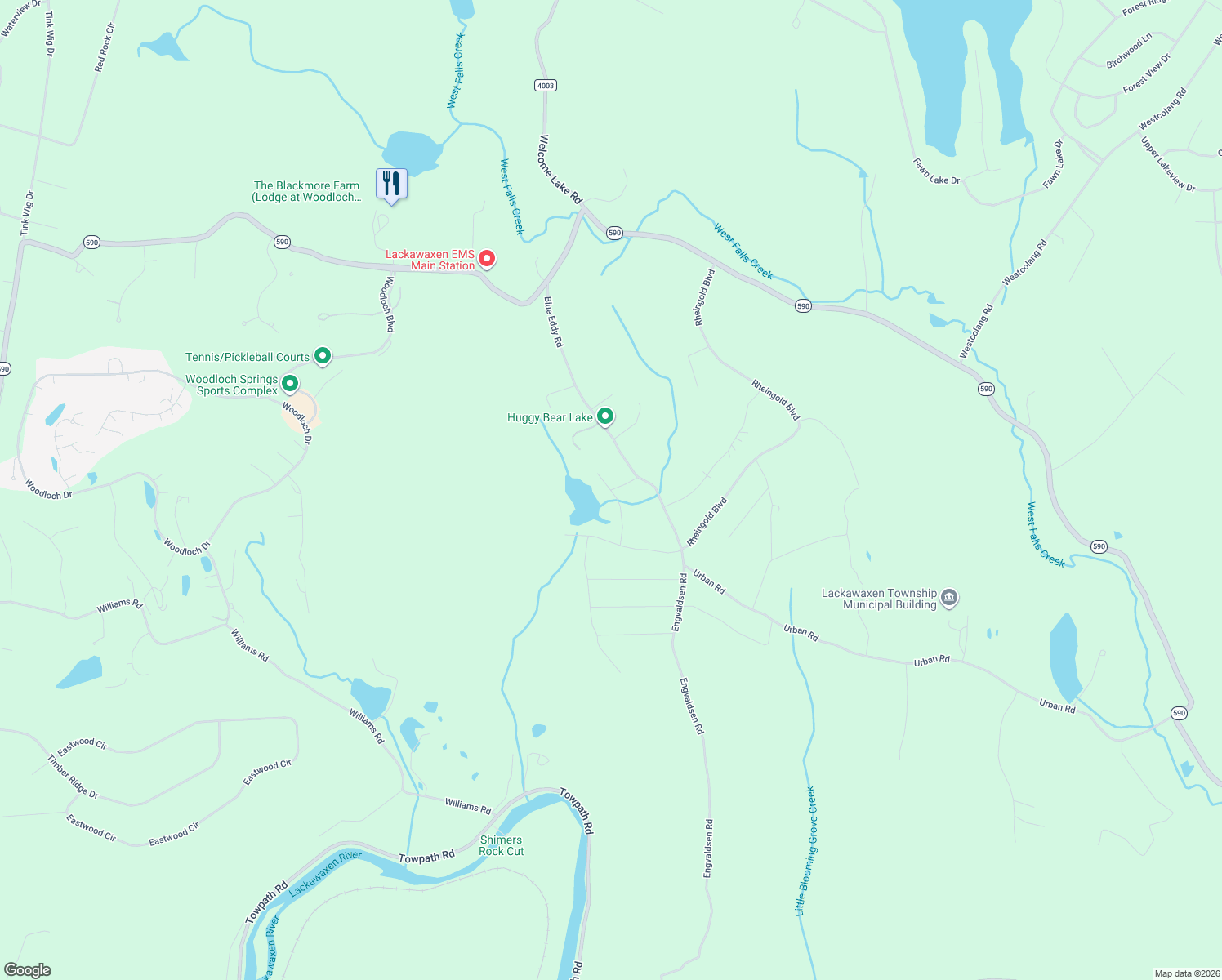 map of restaurants, bars, coffee shops, grocery stores, and more near 101 Hidden Hollow Road in Hawley