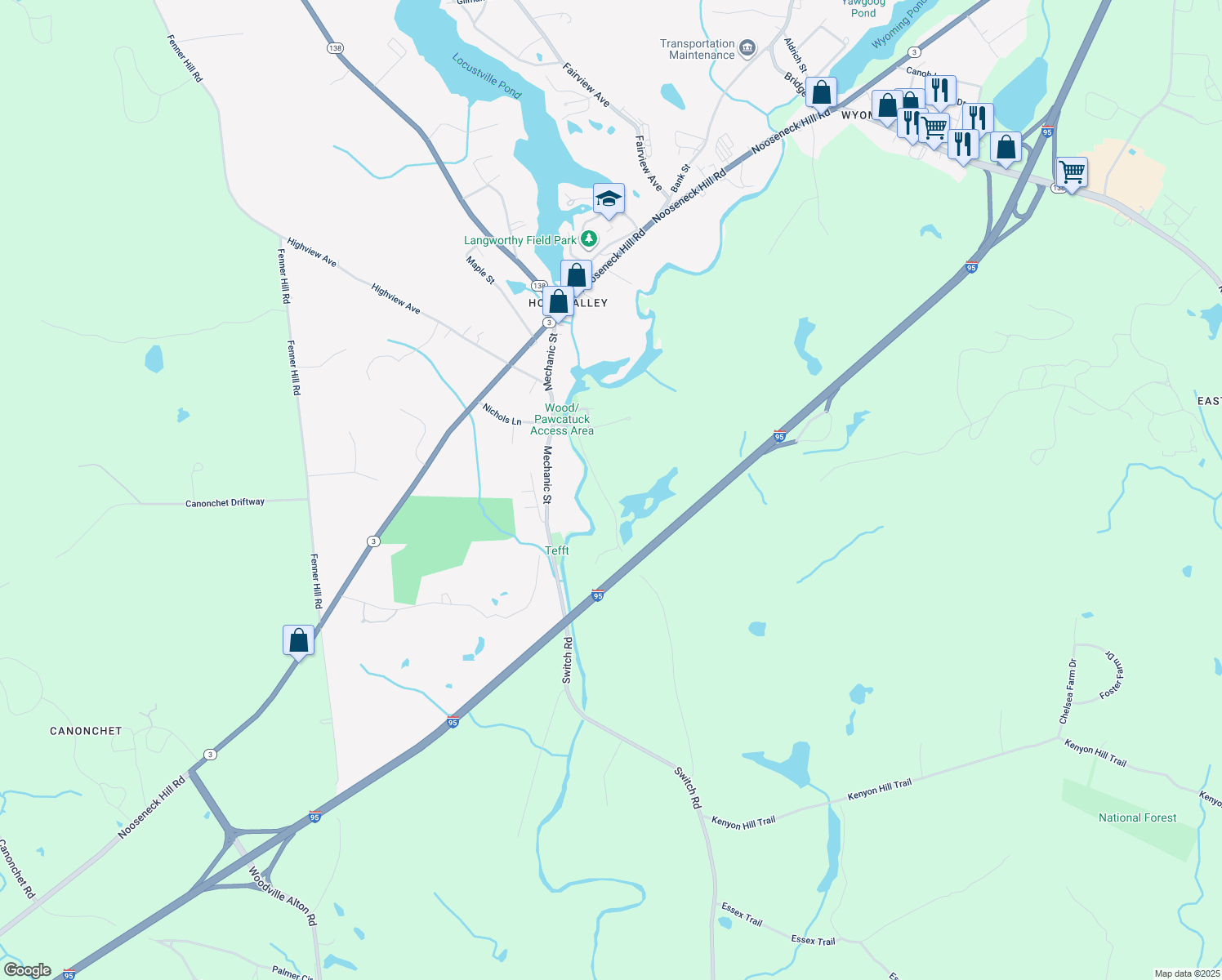 map of restaurants, bars, coffee shops, grocery stores, and more near 20 North Switch Road in Richmond
