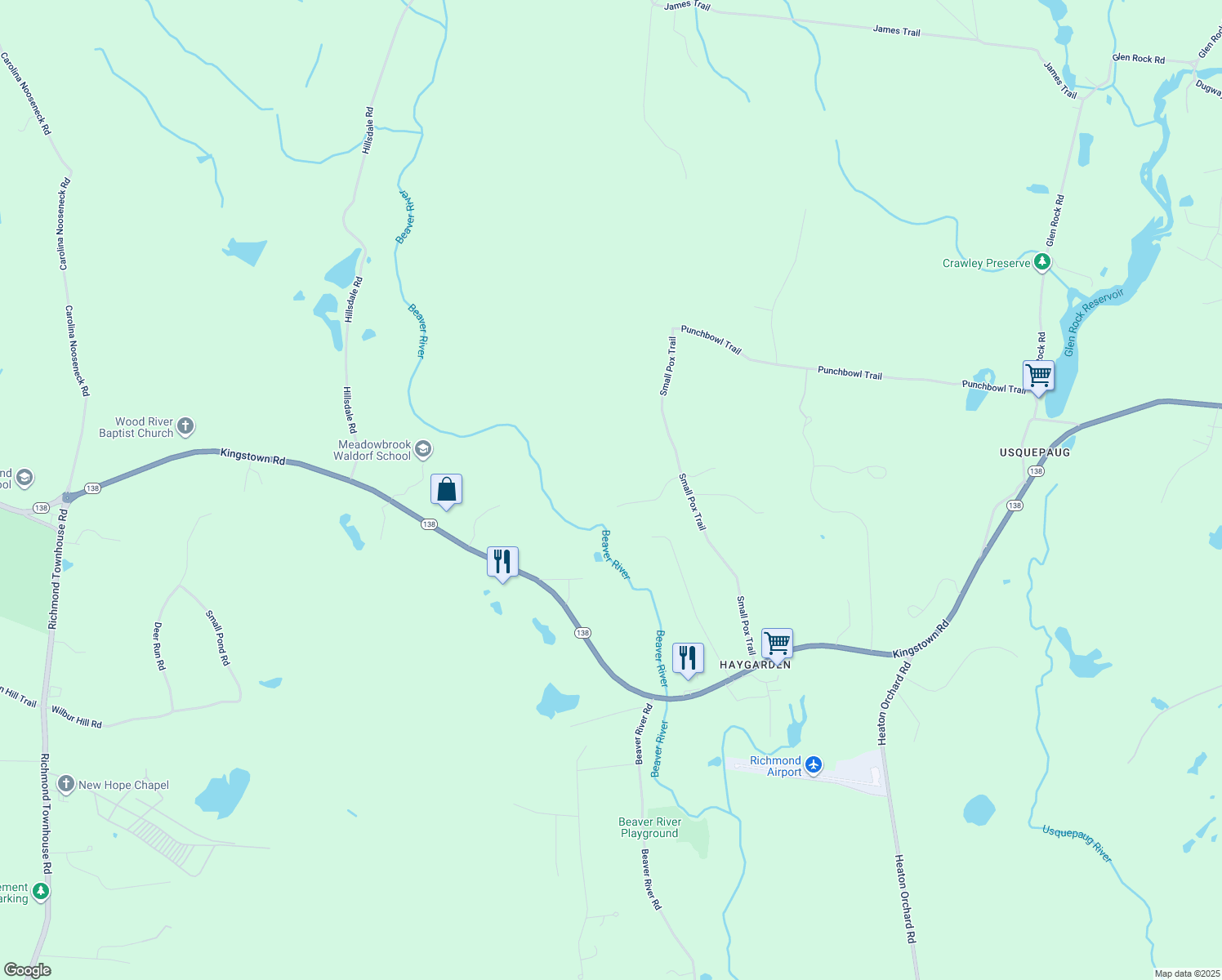 map of restaurants, bars, coffee shops, grocery stores, and more near 9 Gristmill Ln in Richmond