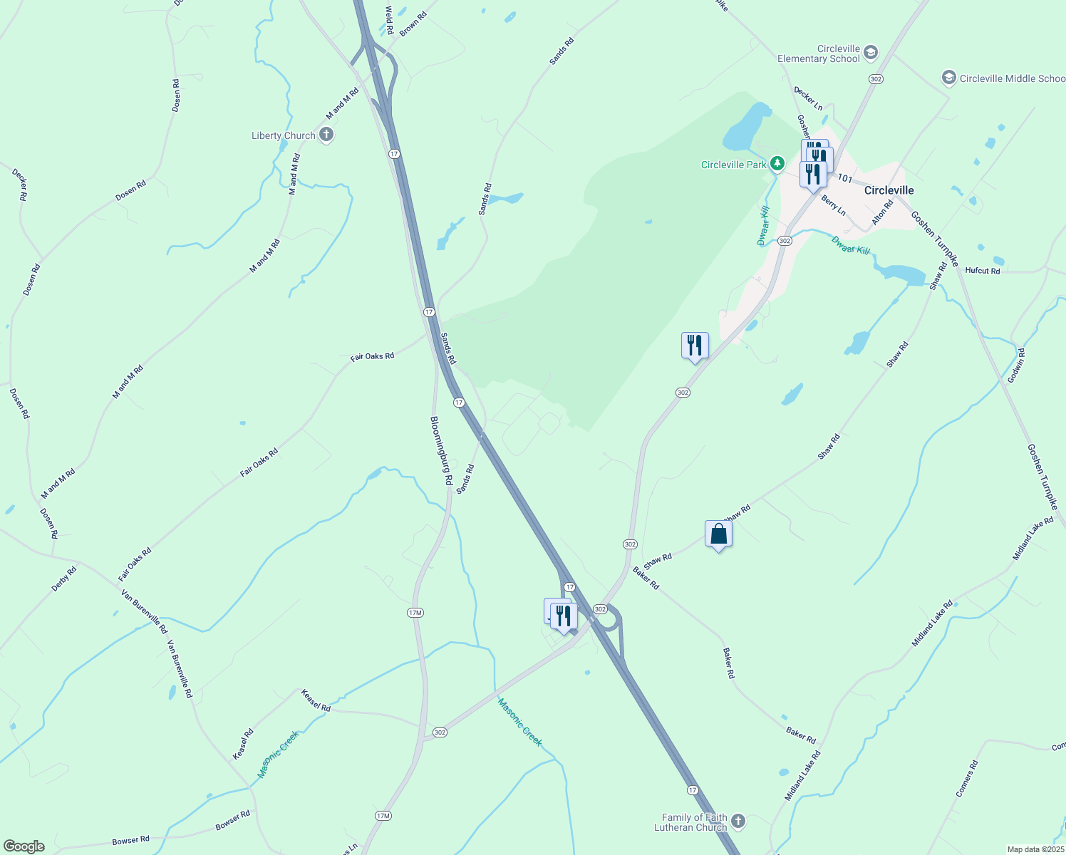 map of restaurants, bars, coffee shops, grocery stores, and more near 31 Pine Court in Middletown