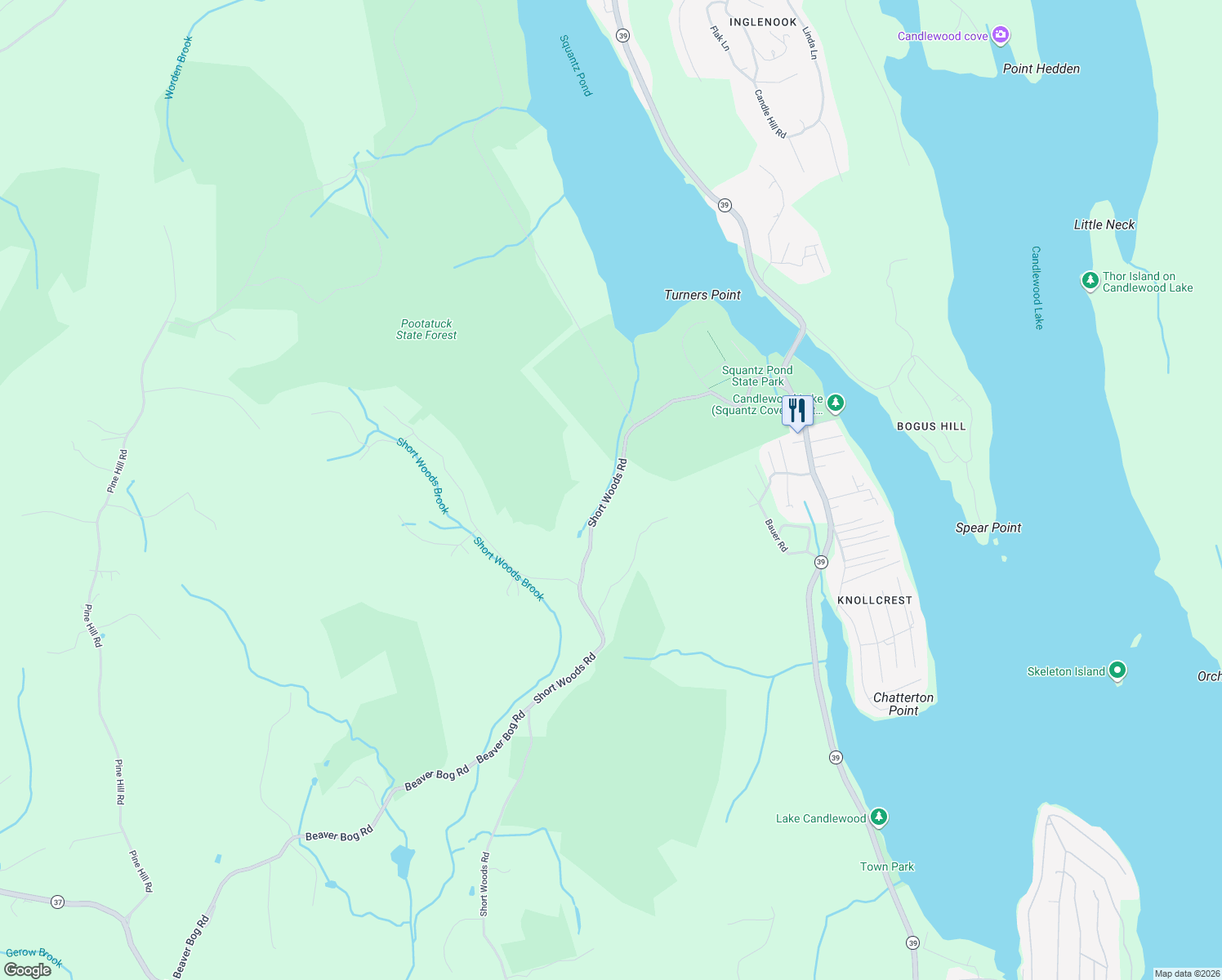 map of restaurants, bars, coffee shops, grocery stores, and more near 153 Short Woods Road in New Fairfield