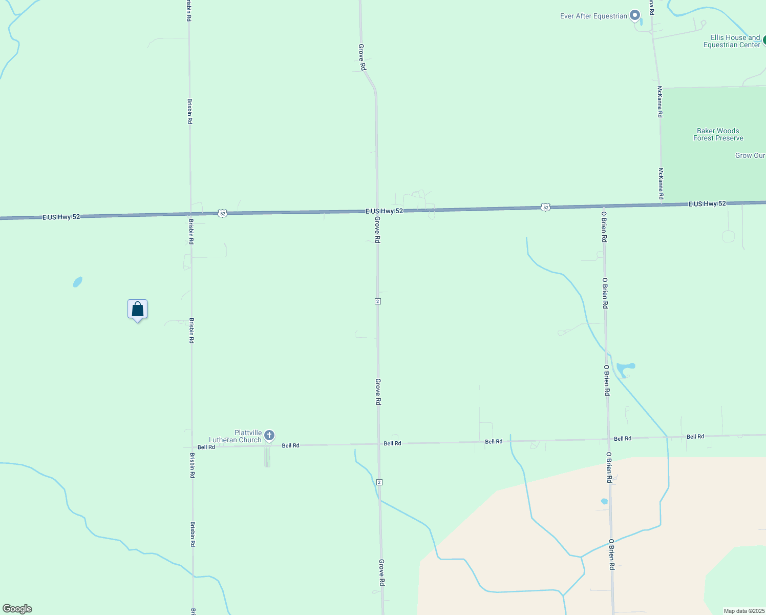 map of restaurants, bars, coffee shops, grocery stores, and more near 14900 Grove Road in Minooka