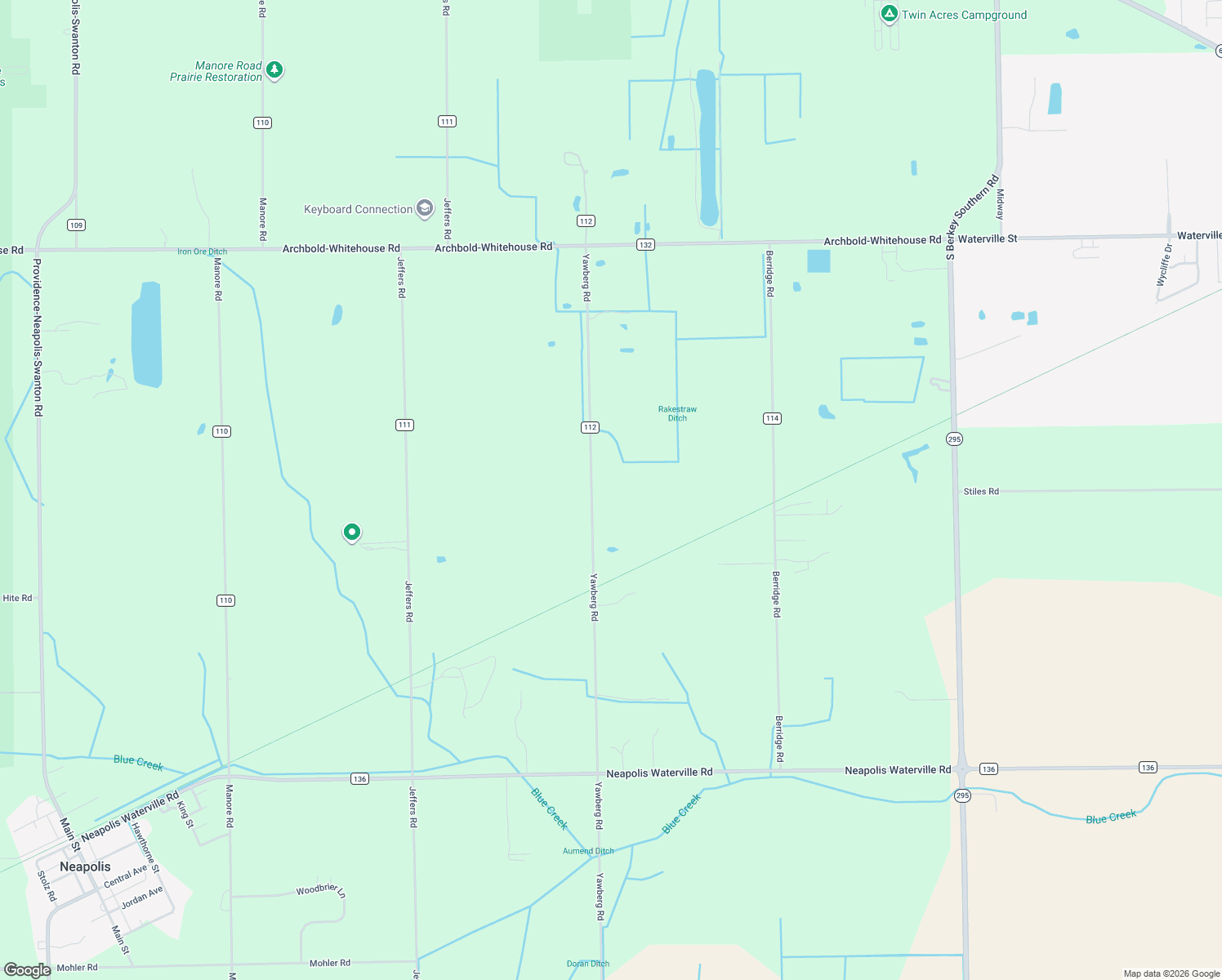 map of restaurants, bars, coffee shops, grocery stores, and more near 7355 Yawberg Rd in Whitehouse