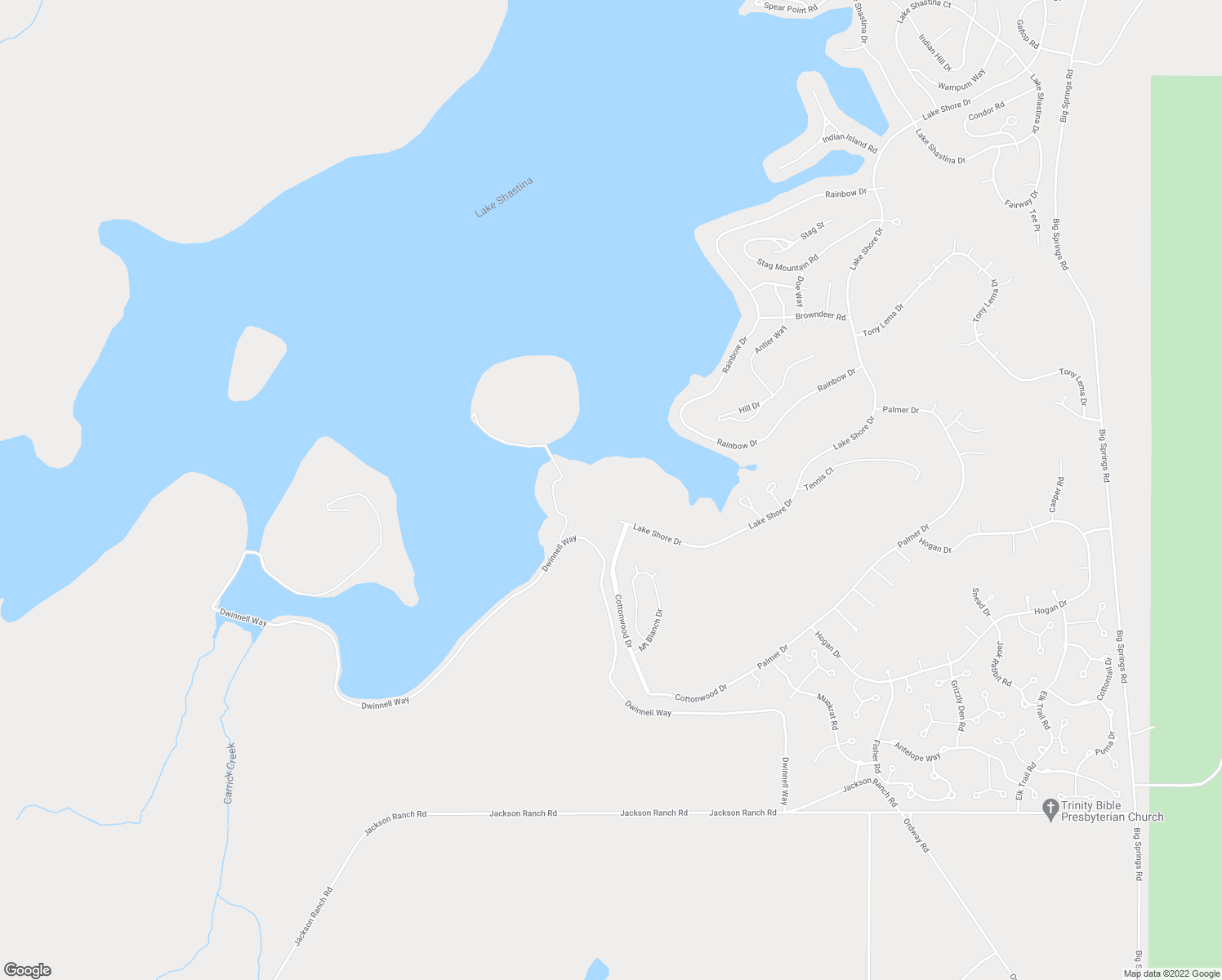 map of restaurants, bars, coffee shops, grocery stores, and more near 17917 Lake Shore Drive in Weed