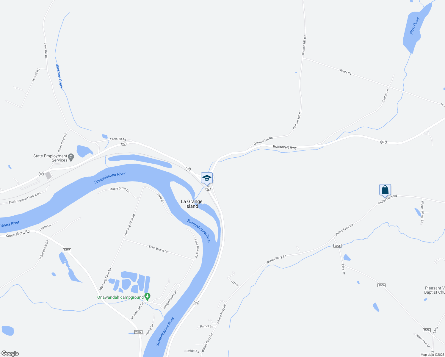 map of restaurants, bars, coffee shops, grocery stores, and more near 28 Osterhout Road in Tunkhannock