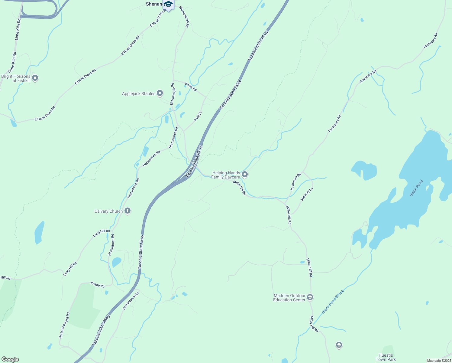 map of restaurants, bars, coffee shops, grocery stores, and more near 38 Miller Hill Road in Hopewell Junction