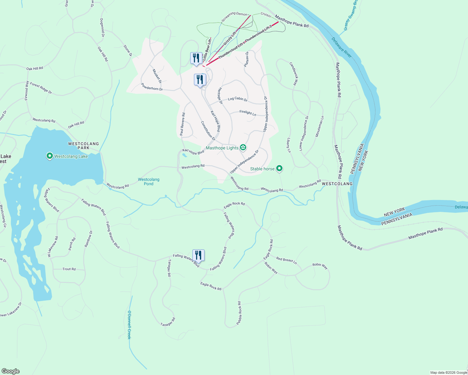 map of restaurants, bars, coffee shops, grocery stores, and more near 5-9 Westcolang Road in Pike