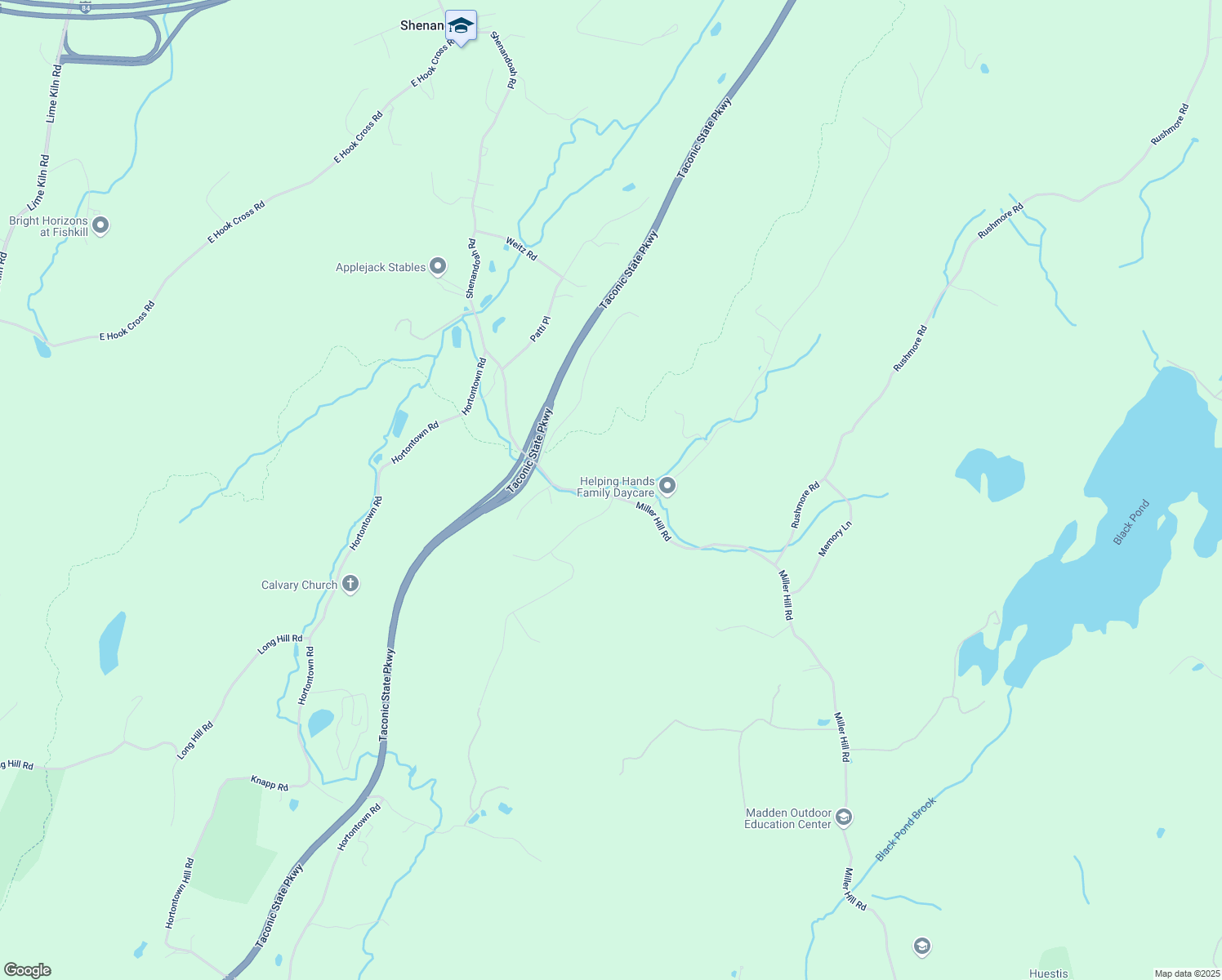 map of restaurants, bars, coffee shops, grocery stores, and more near 38 Miller Hill Road in Hopewell Junction