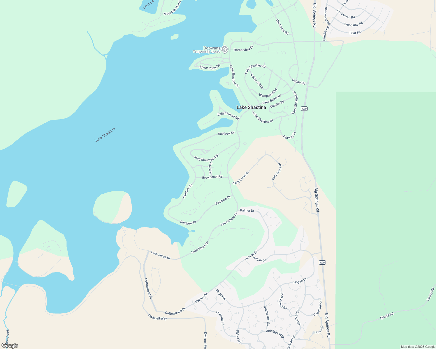 map of restaurants, bars, coffee shops, grocery stores, and more near 16843 Fawnskin Place in Weed