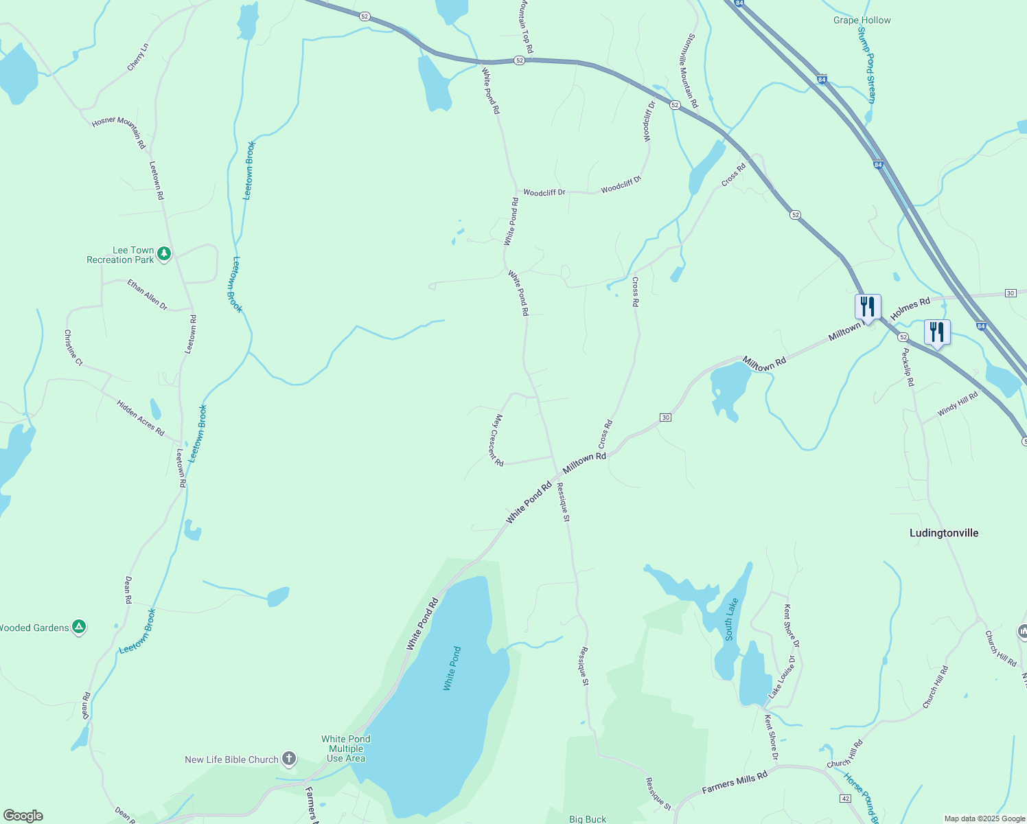 map of restaurants, bars, coffee shops, grocery stores, and more near 27 Mey Crescent Road in Stormville