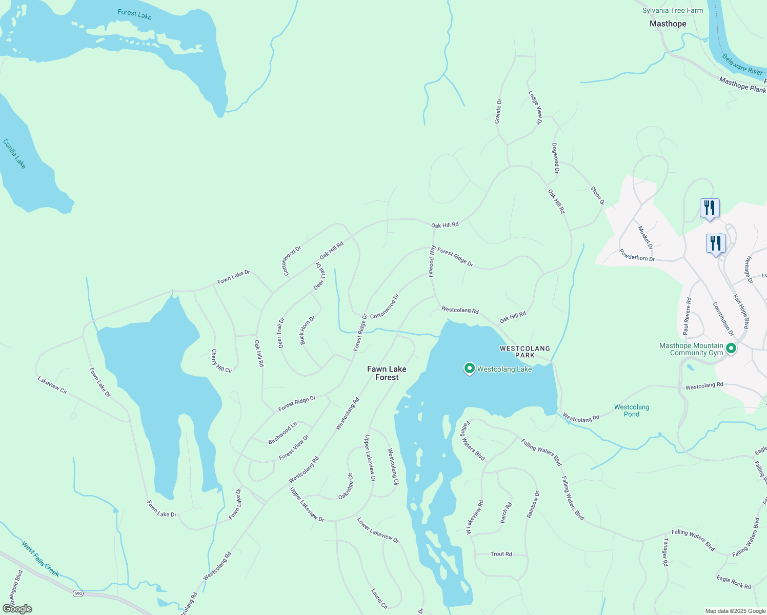 map of restaurants, bars, coffee shops, grocery stores, and more near 34-36 Cottonwood Dr in Hawley