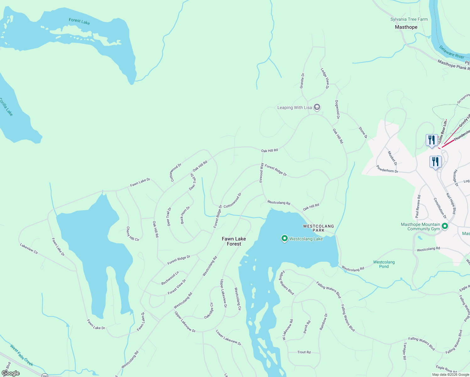 map of restaurants, bars, coffee shops, grocery stores, and more near 34-36 Cottonwood Dr in Hawley